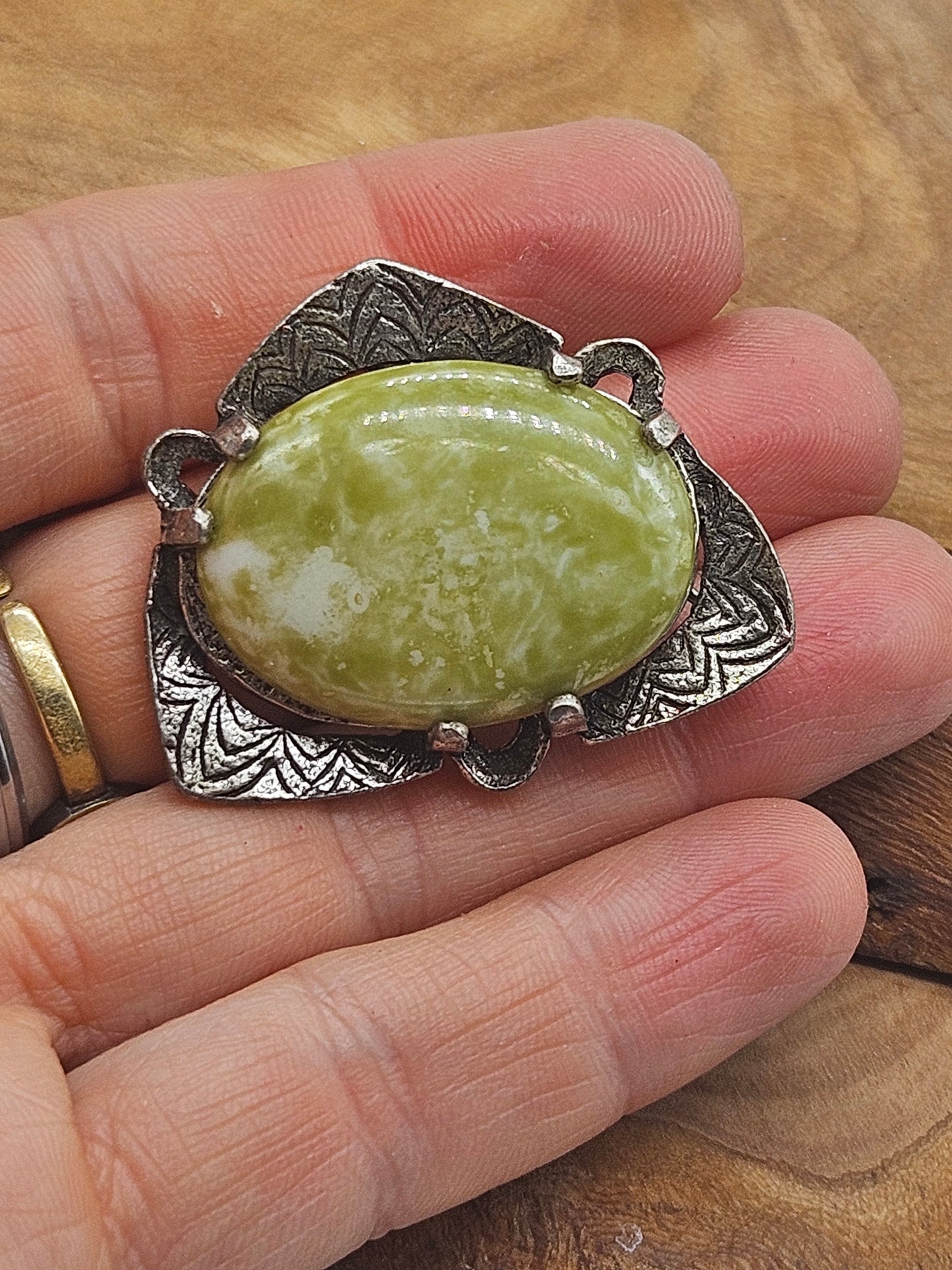 Vintage Scottish style brooch - The Triangle with Scottish gemstone.