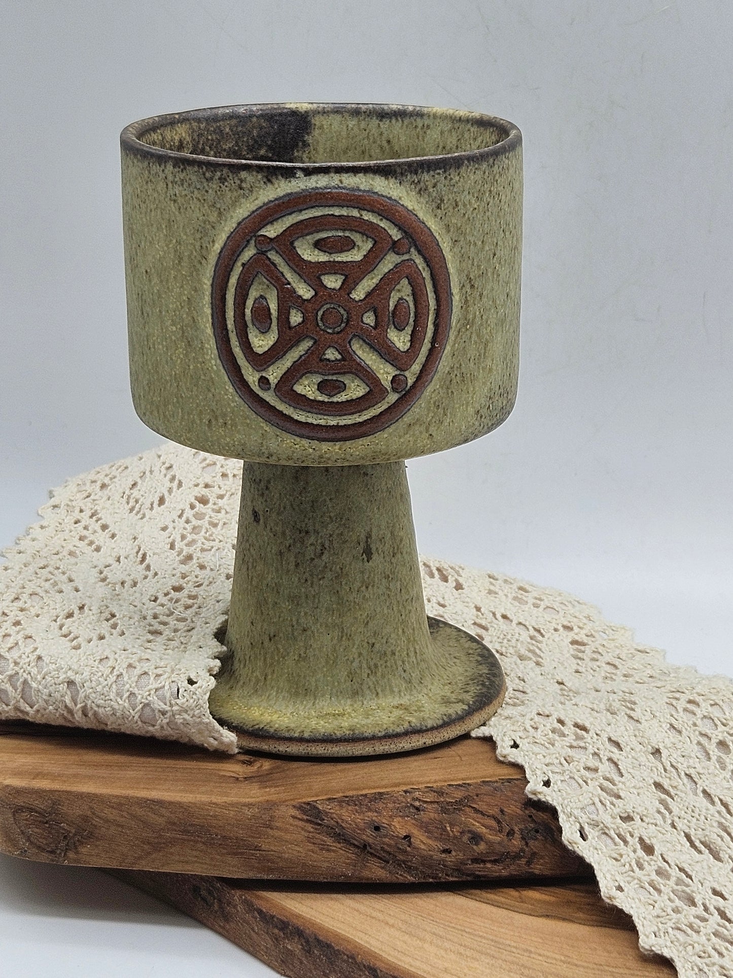 Vintage Medieval Style Goblet, Studio Pottery