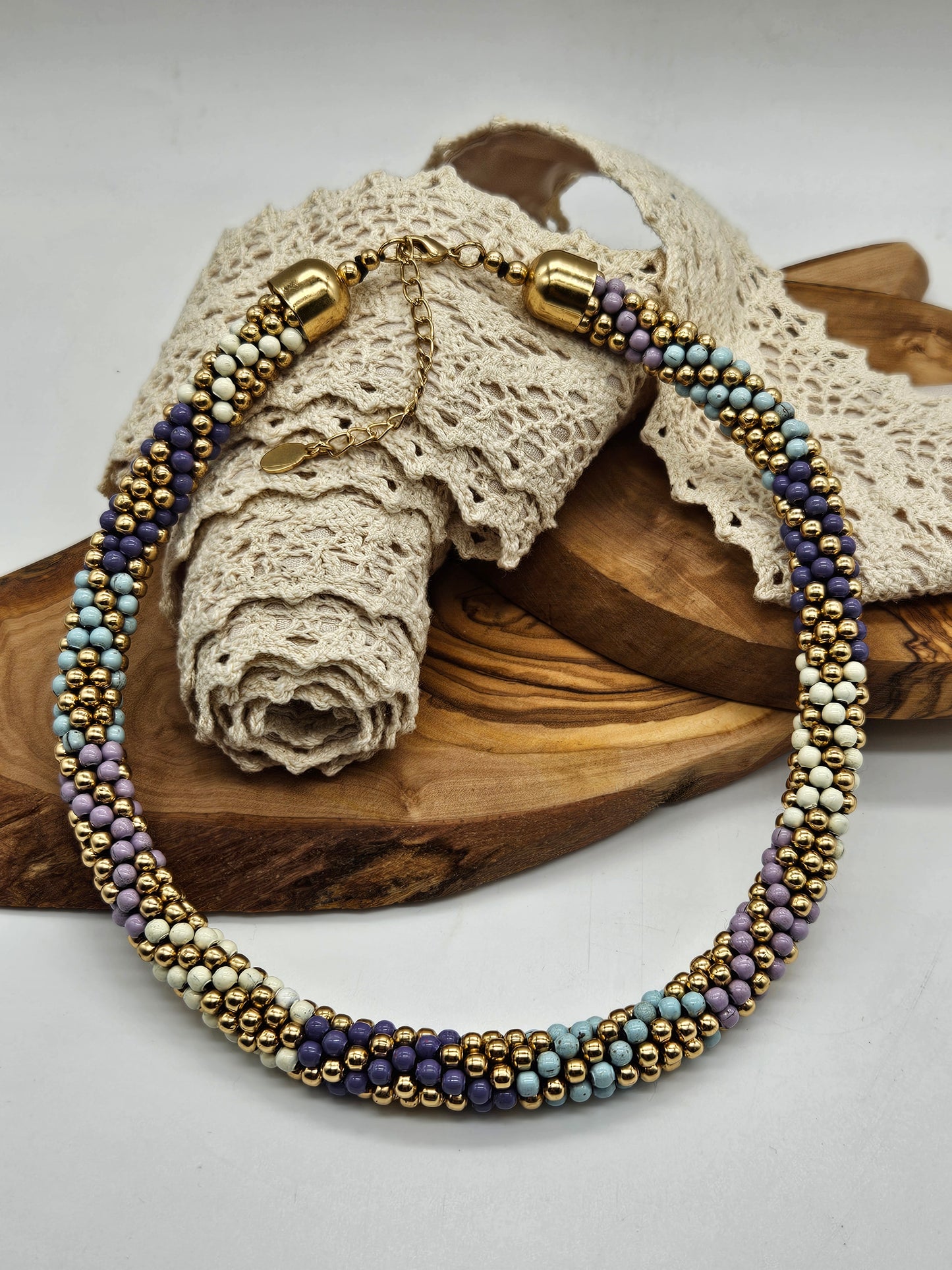 Vintage beaded necklace, 1980's
