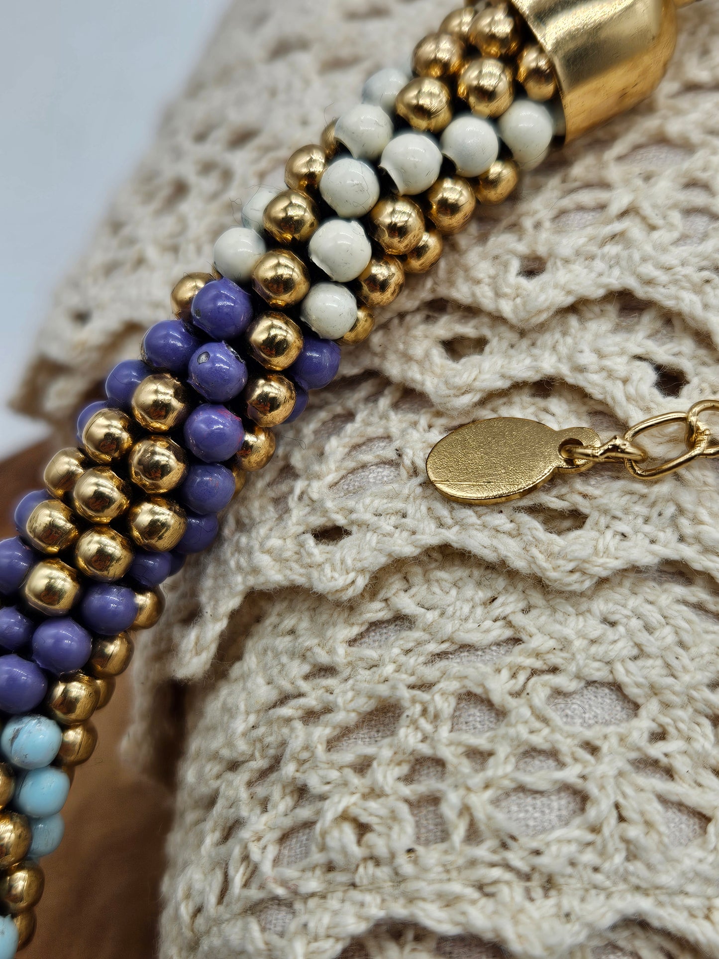 Vintage beaded necklace, 1980's