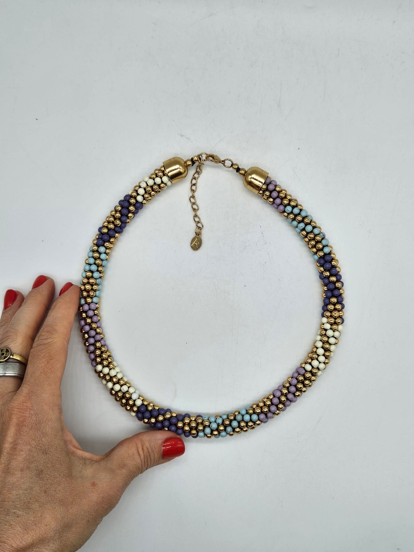 Vintage beaded necklace, 1980's