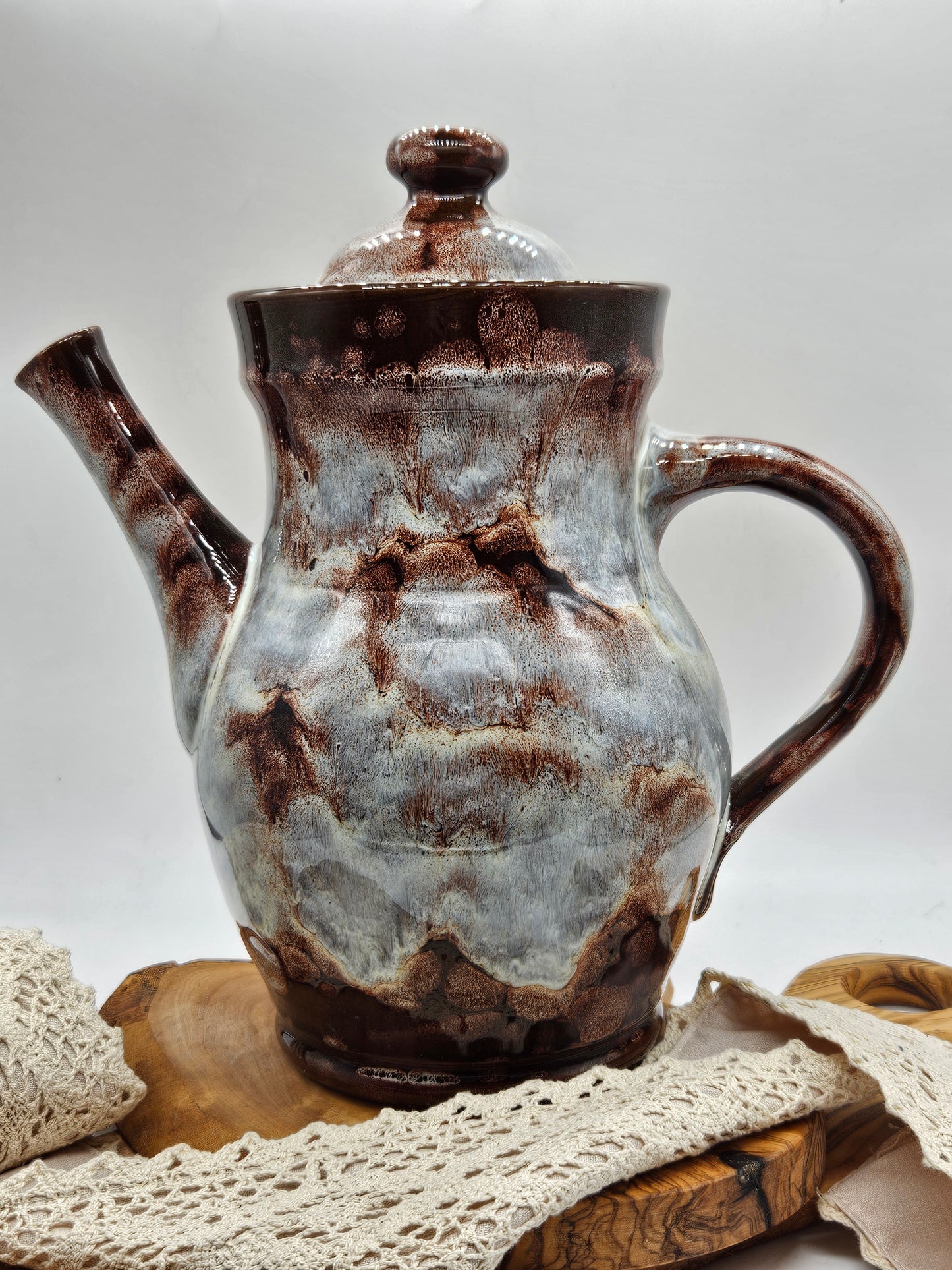 Vintage hand-made glazed Tea Pot, Evenny Pottery, Wales