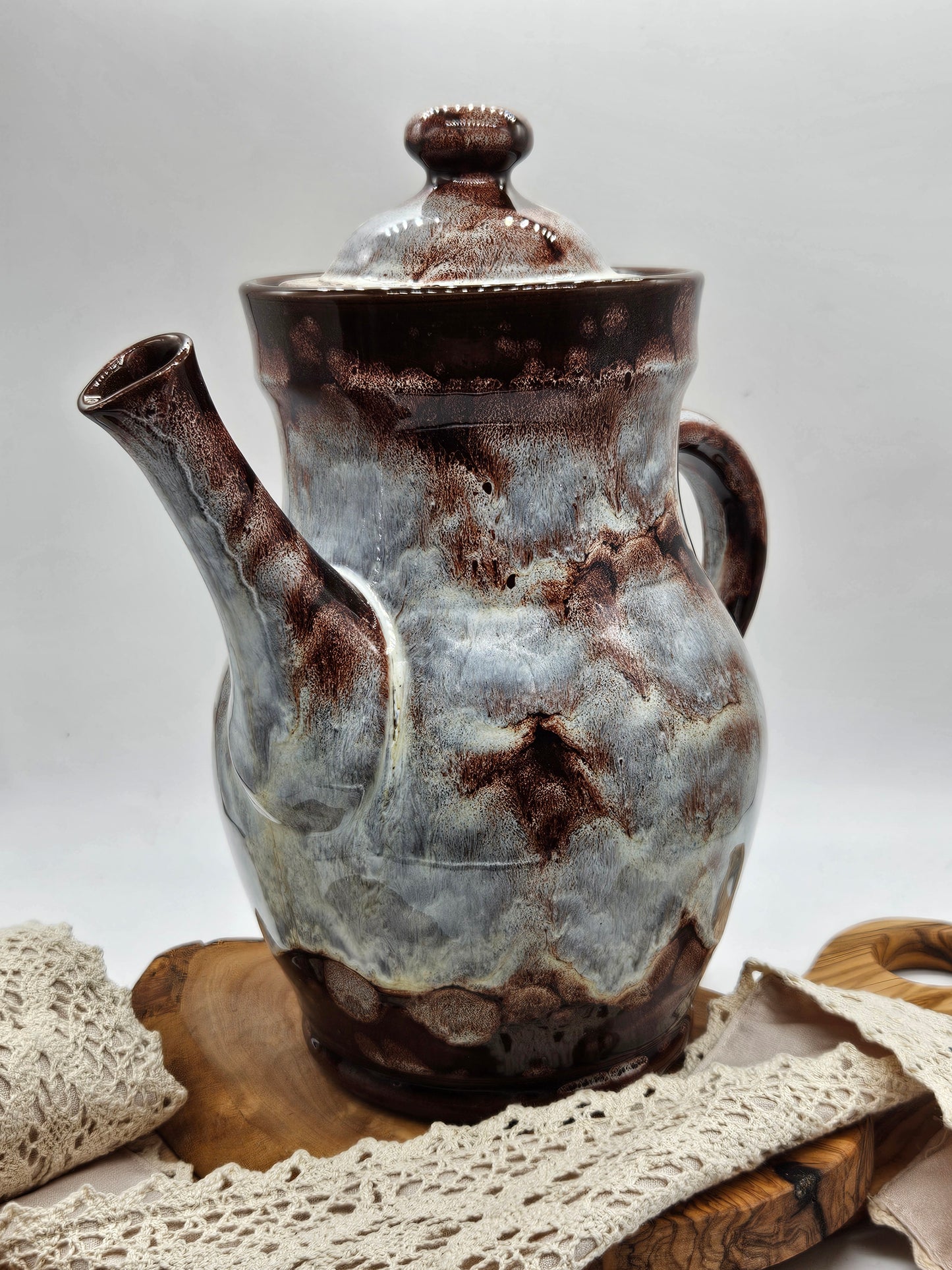 Vintage hand-made glazed Tea Pot, Evenny Pottery, Wales
