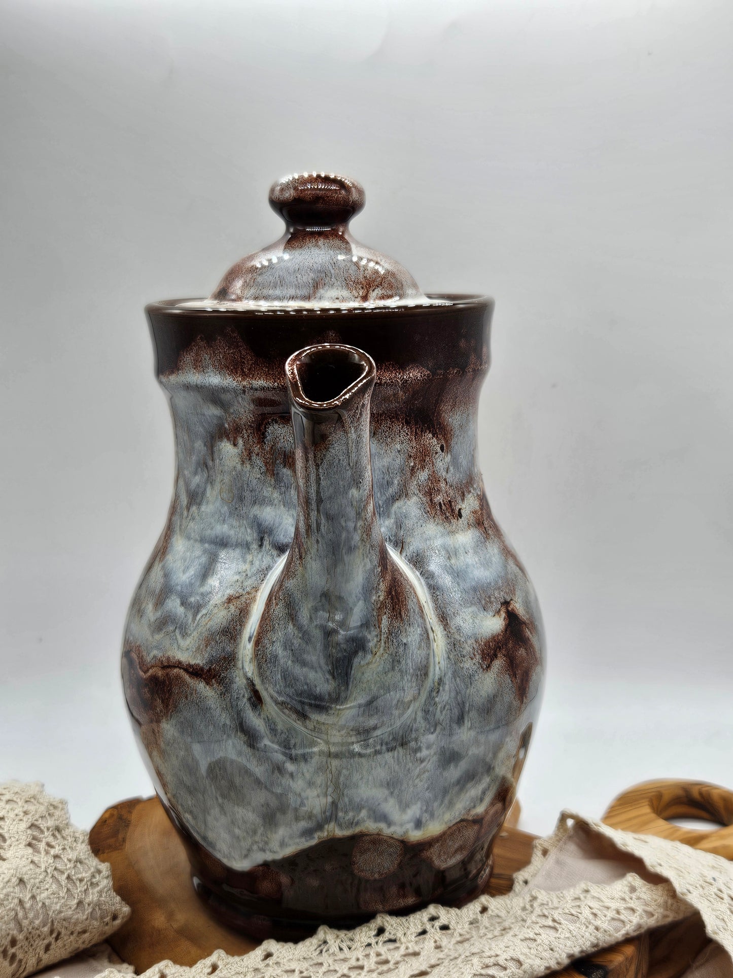 Vintage hand-made glazed Tea Pot, Evenny Pottery, Wales
