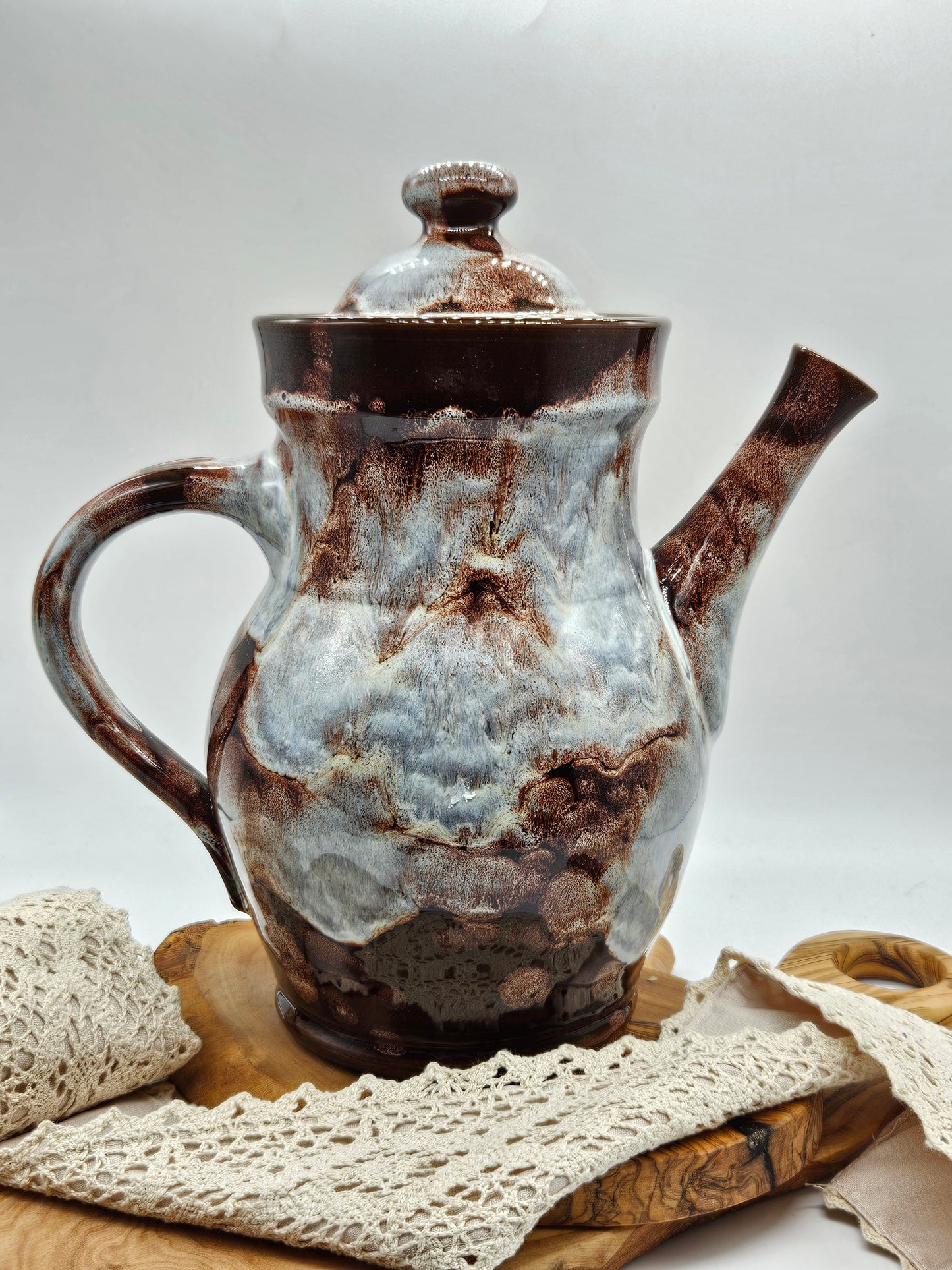 Vintage hand-made glazed Tea Pot, Evenny Pottery, Wales
