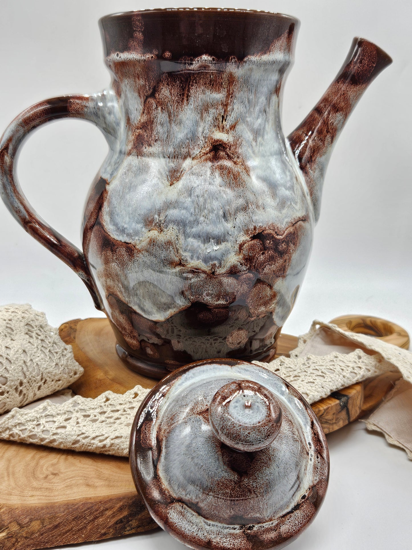 Vintage hand-made glazed Tea Pot, Evenny Pottery, Wales