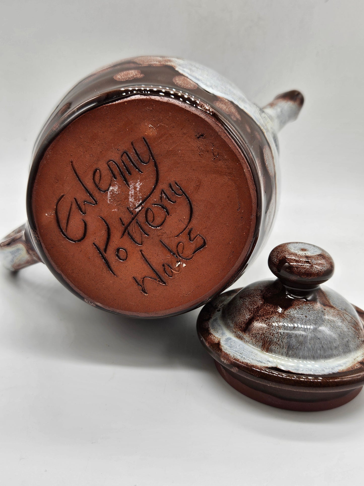 Vintage hand-made glazed Tea Pot, Evenny Pottery, Wales