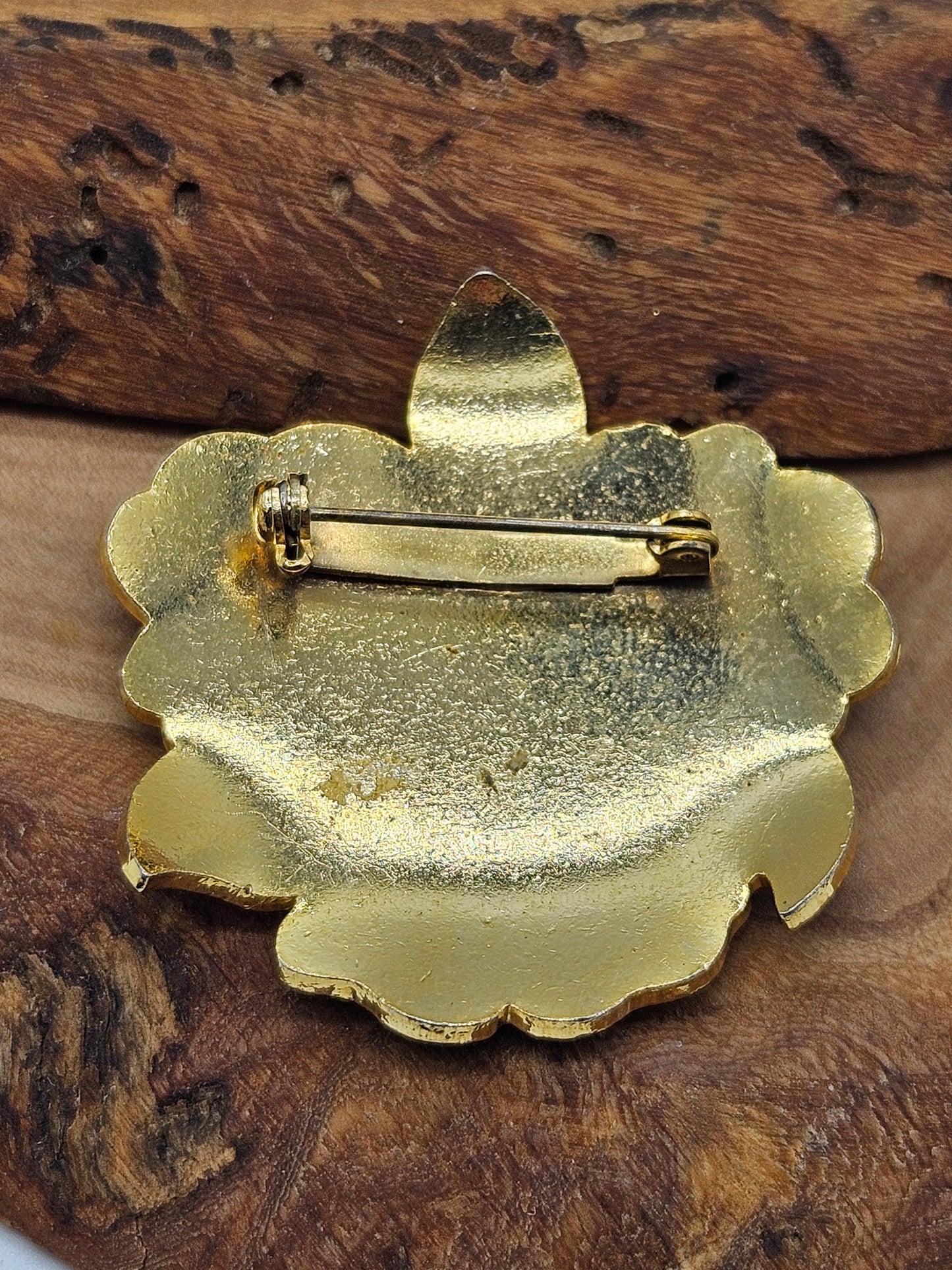 Vintage Large Enamel Orchid brooch.