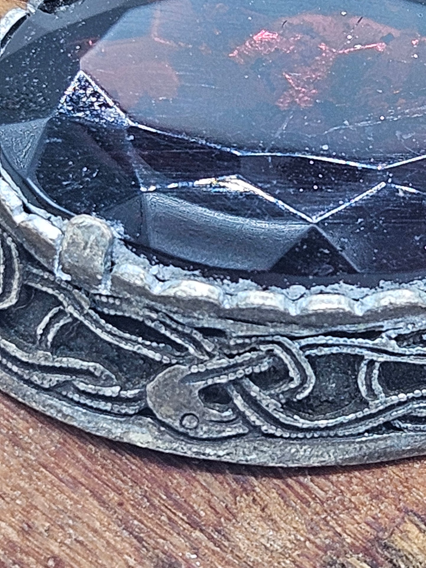 Vintage Cobashon brooch with Celtic border.