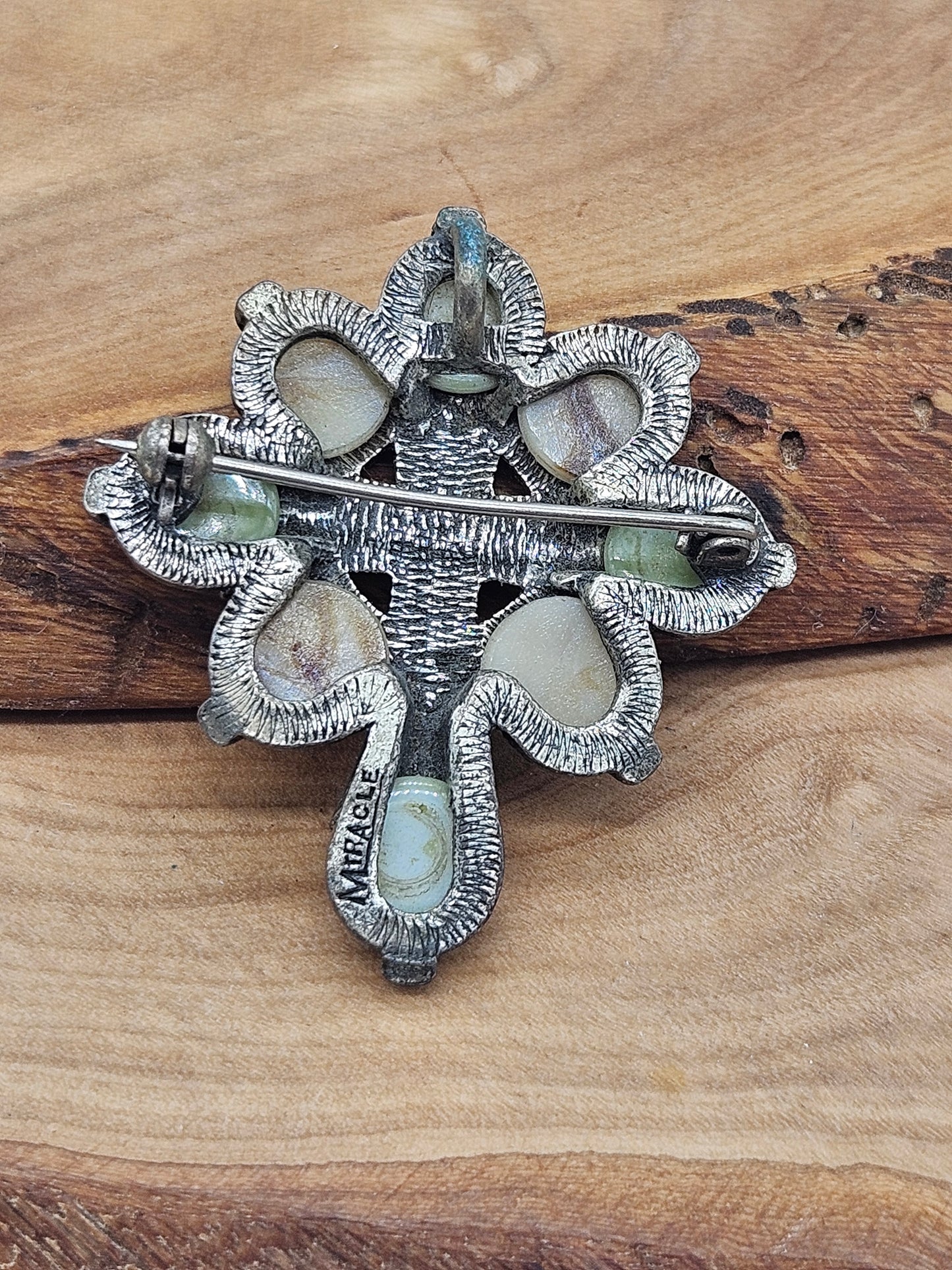 Vintage Scottish style brooch - The Cross with Scottish gemstones.
