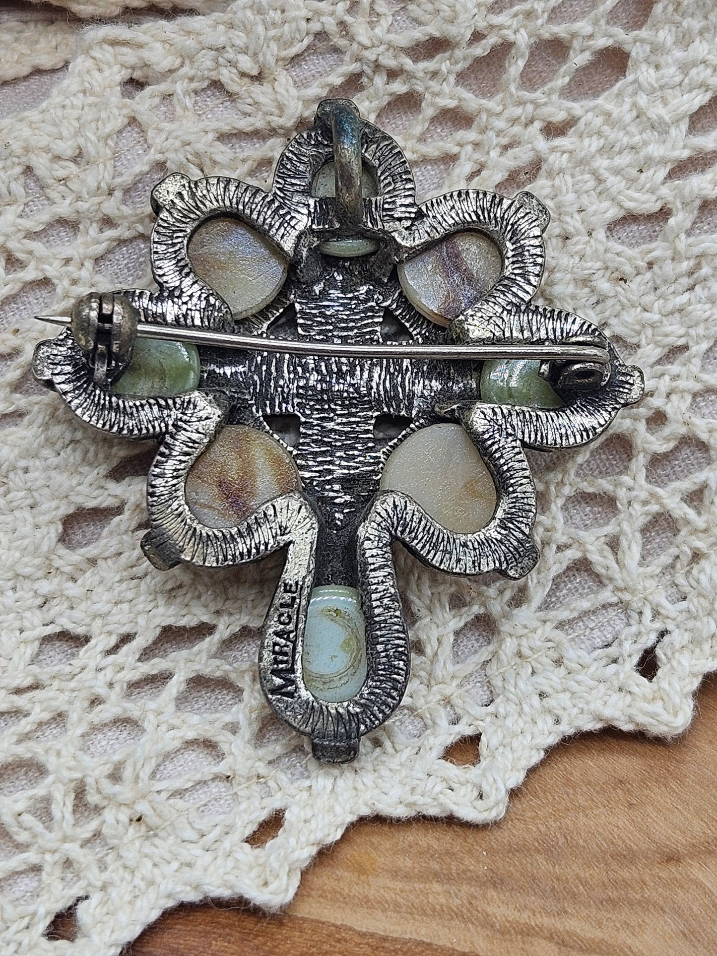 Vintage Scottish style brooch - The Cross with Scottish gemstones.