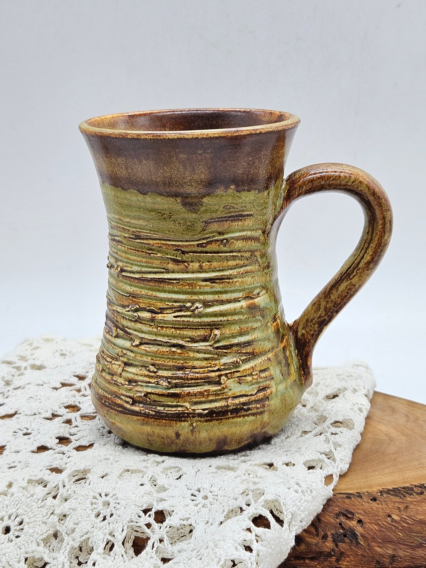 Unique vintage mug in medieval style, Tintagle Studio Pottery