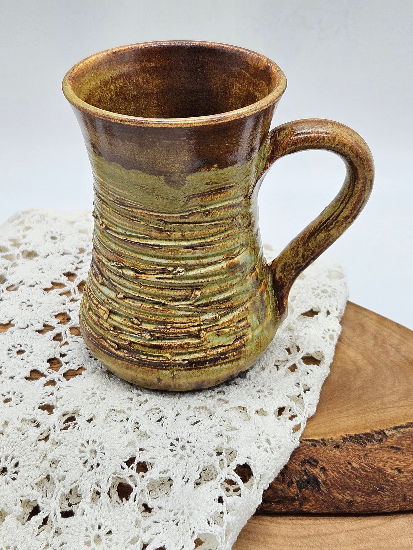 Unique vintage mug in medieval style, Tintagle Studio Pottery