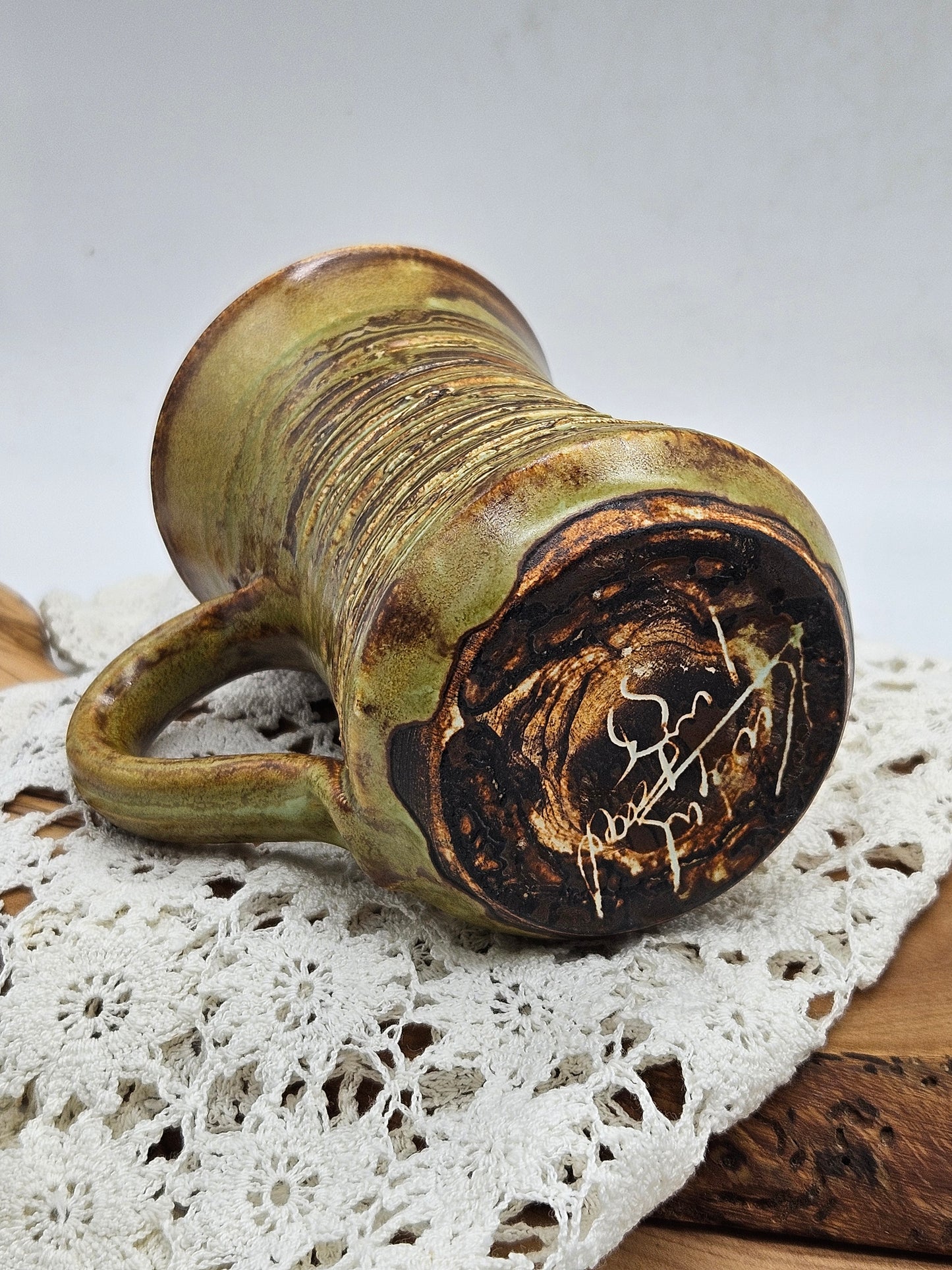 Unique vintage mug in medieval style, Tintagle Studio Pottery