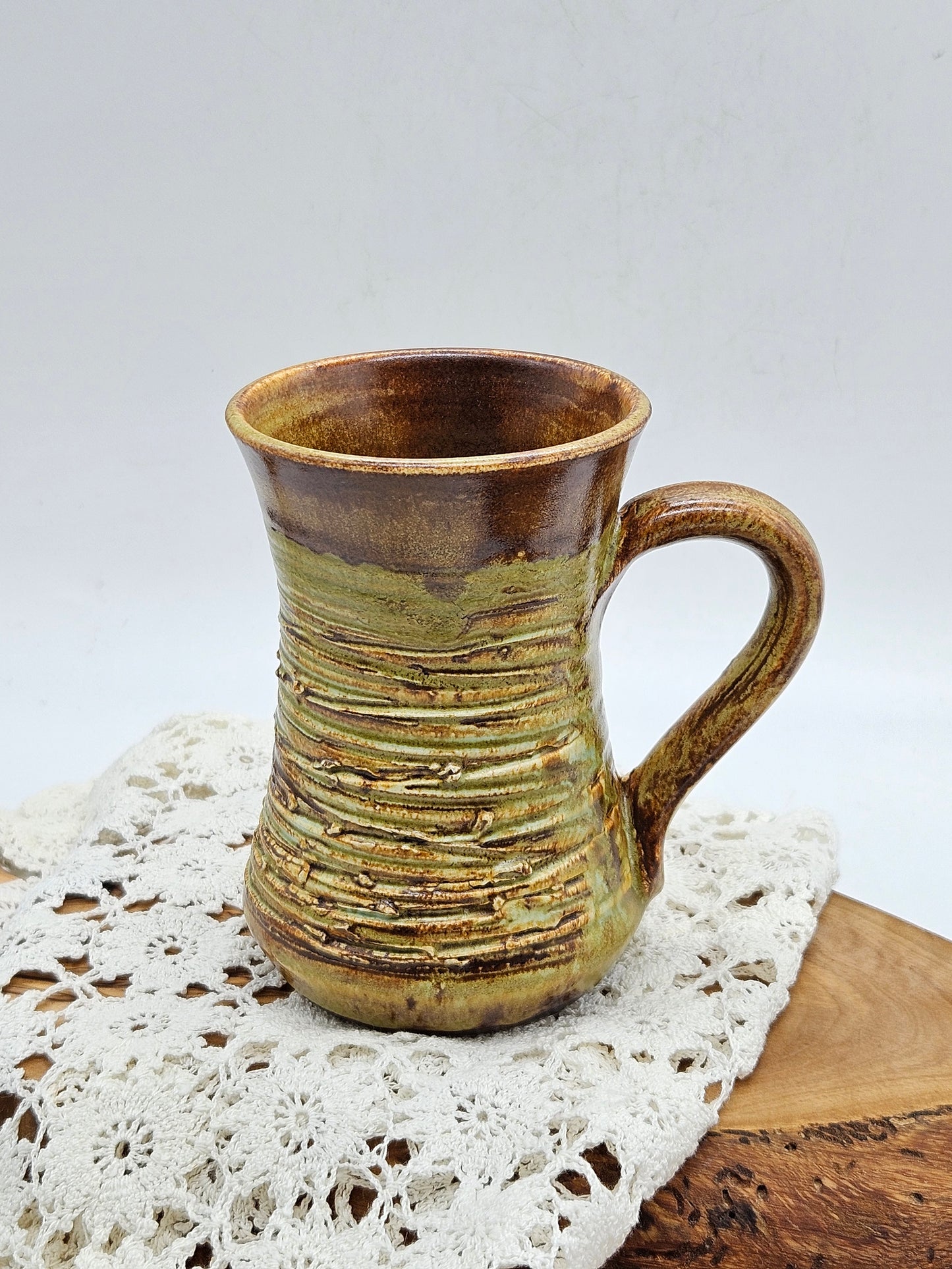 Unique vintage mug in medieval style, Tintagle Studio Pottery