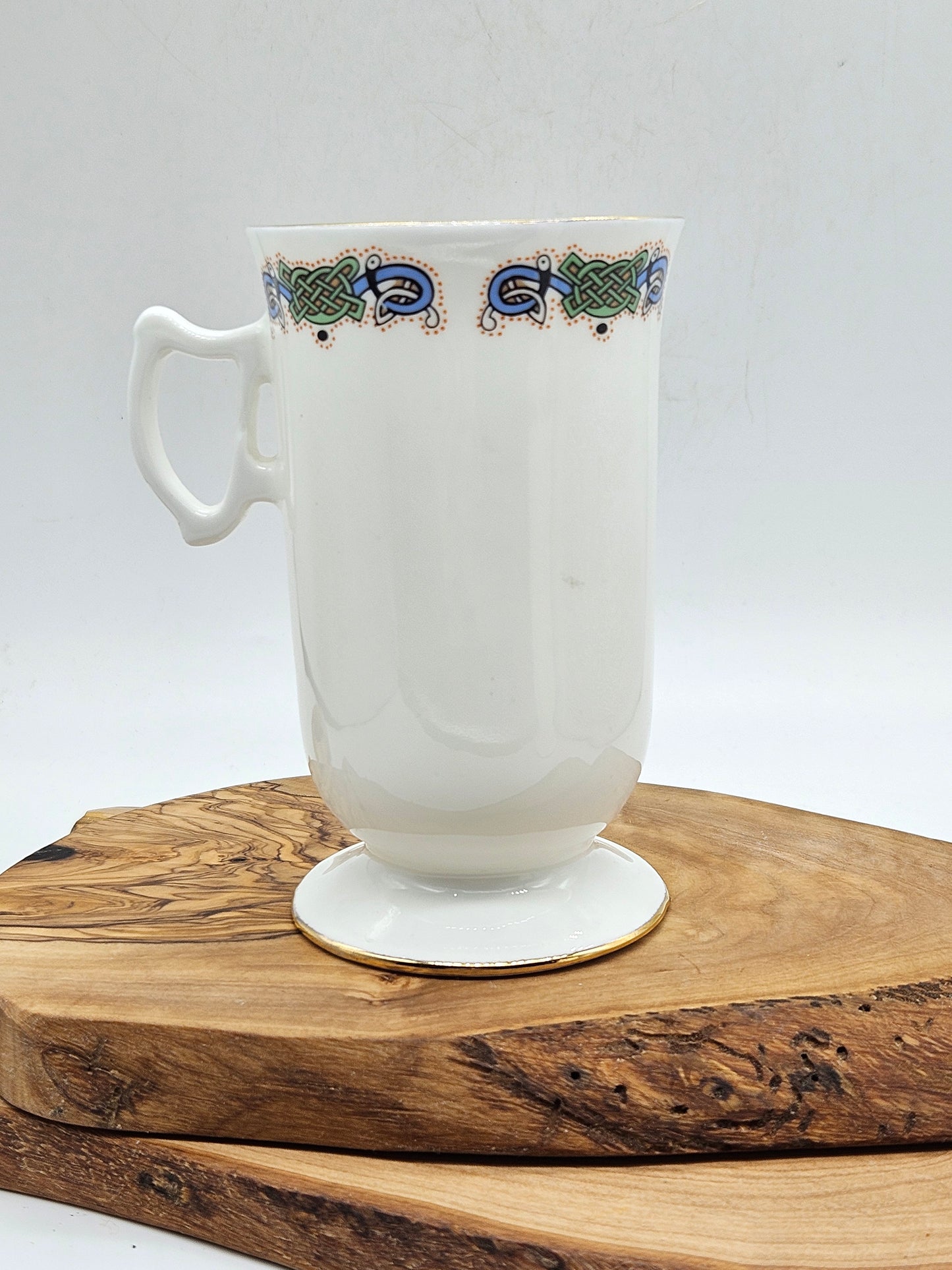 Vintage Fine Bone China Irish Coffee Cup, Royal Tara Book of Kells