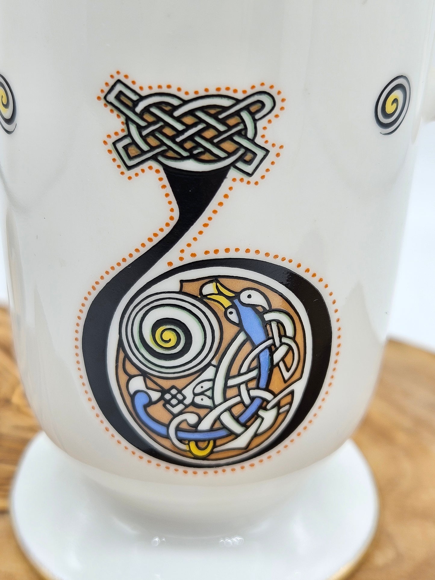 Vintage Fine Bone China Irish Coffee Cup, Royal Tara Book of Kells