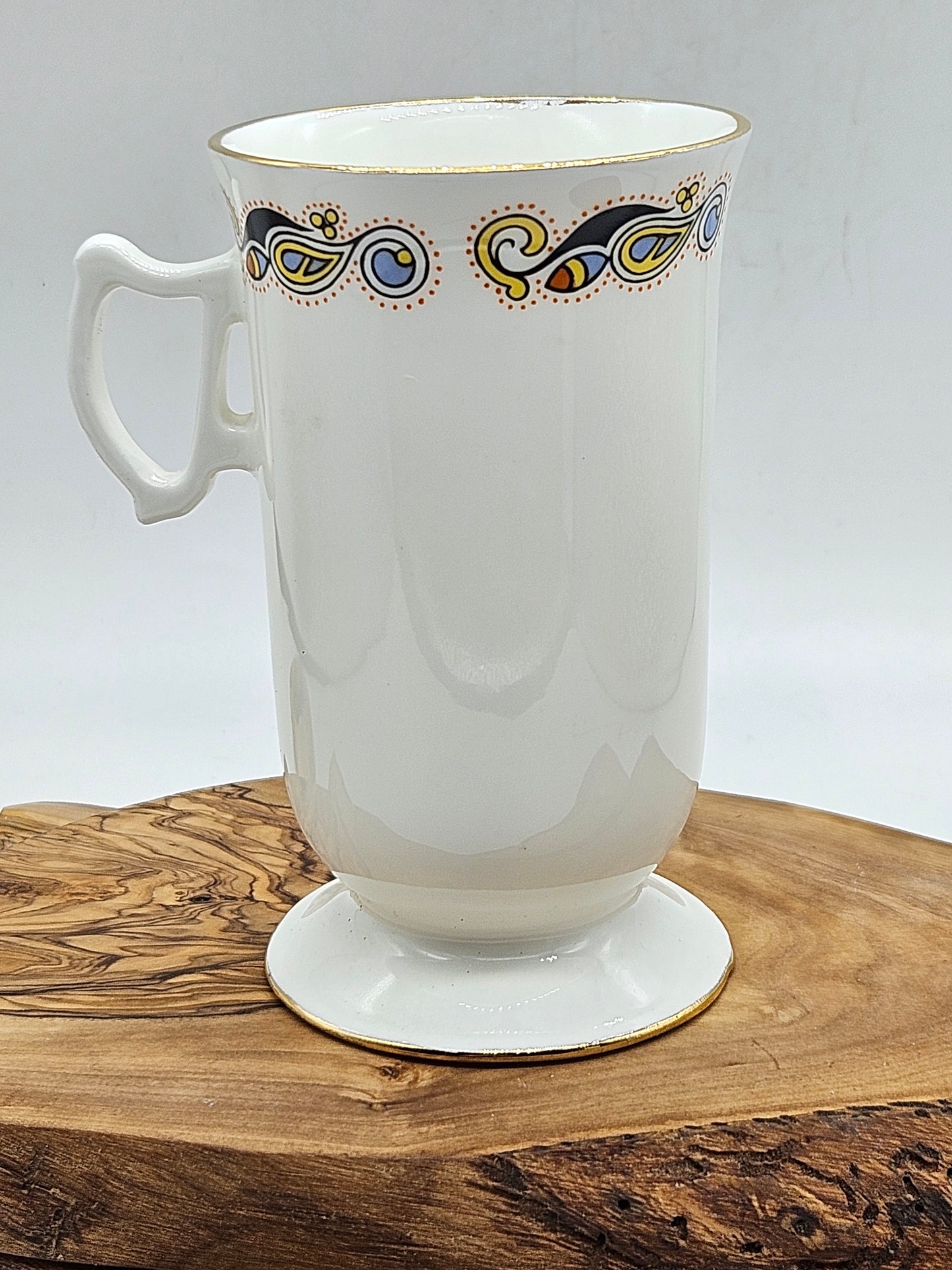 Vintage Fine Bone China Irish Coffee Cup, Royal Tara Book of Kells