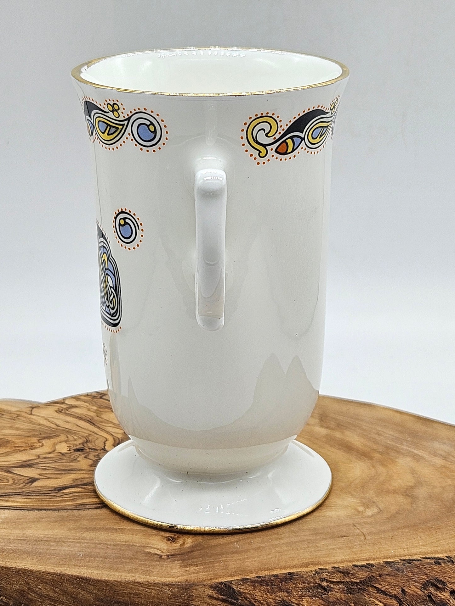Vintage Fine Bone China Irish Coffee Cup, Royal Tara Book of Kells