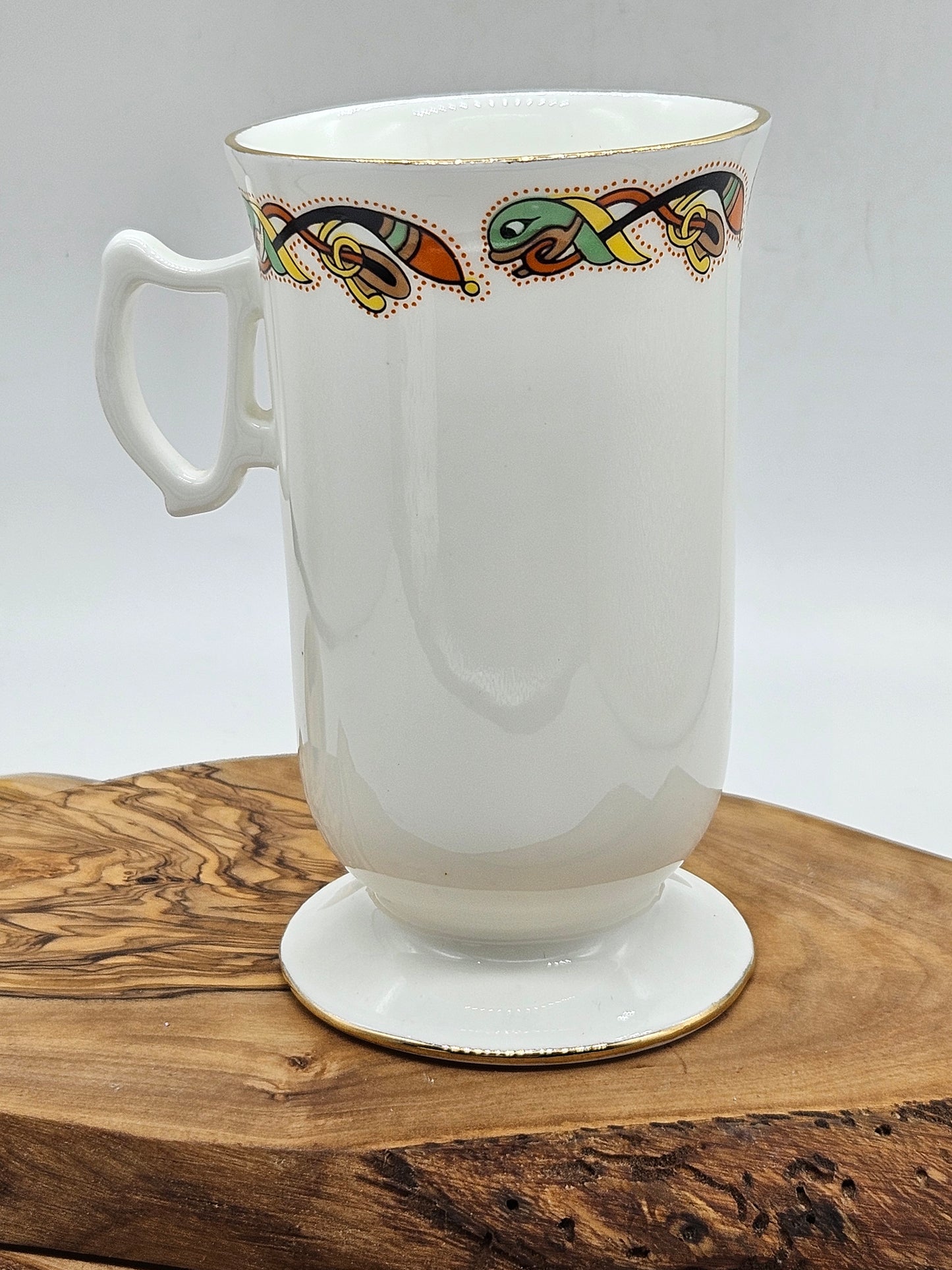 Vintage Fine Bone China Irish Coffee Cup, Royal Tara Book of Kells ET8016