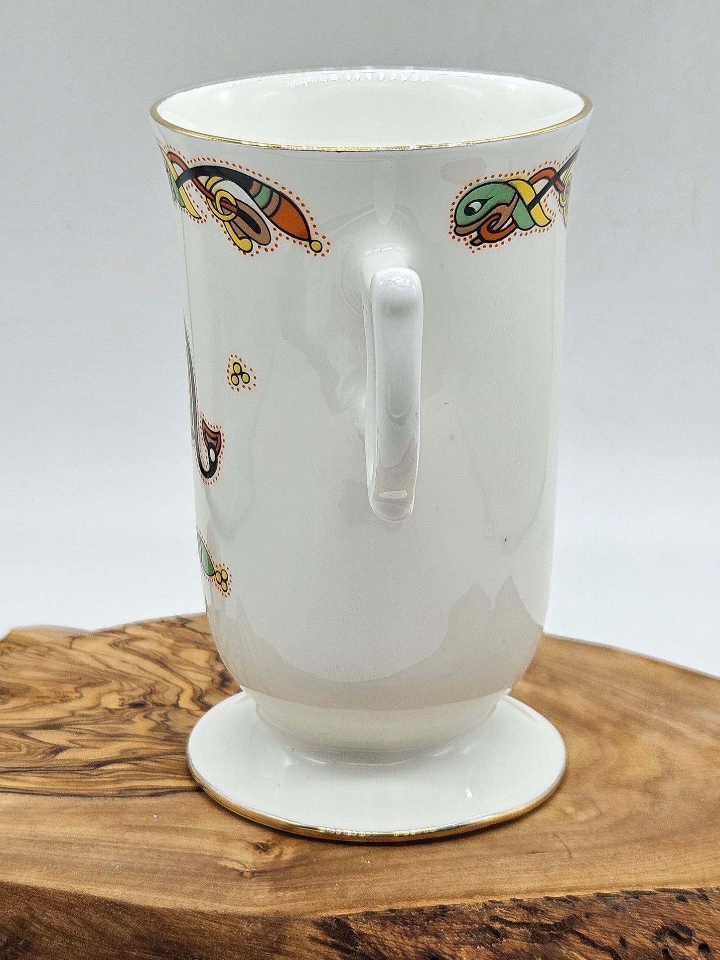 Vintage Fine Bone China Irish Coffee Cup, Royal Tara Book of Kells ET8016