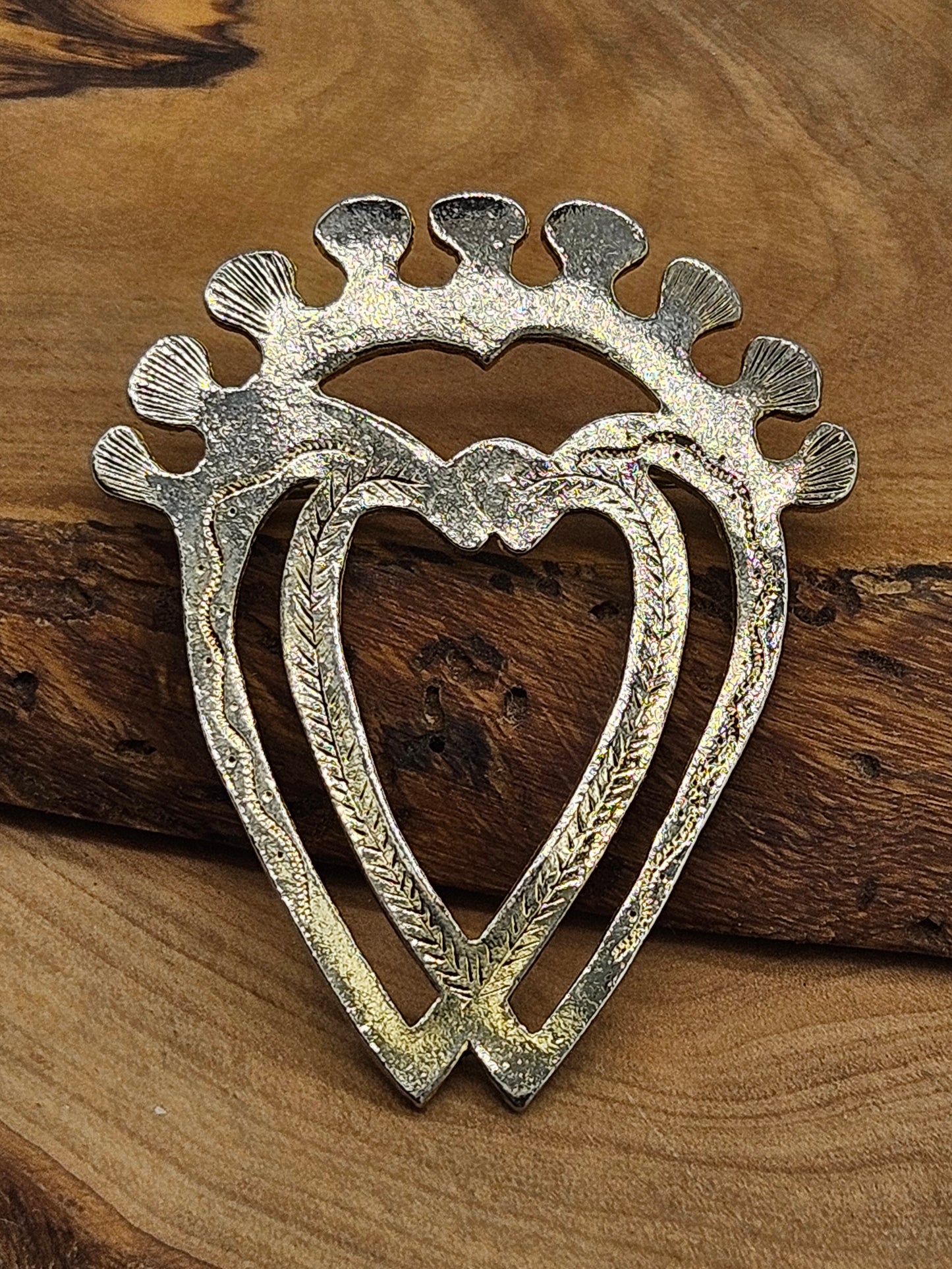 Vintage Celtic style brooch - Two Hearts Forever.