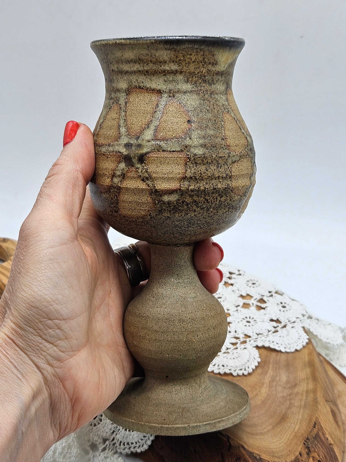 Vintage Large Medieval Style Goblet "Stone Tulip"