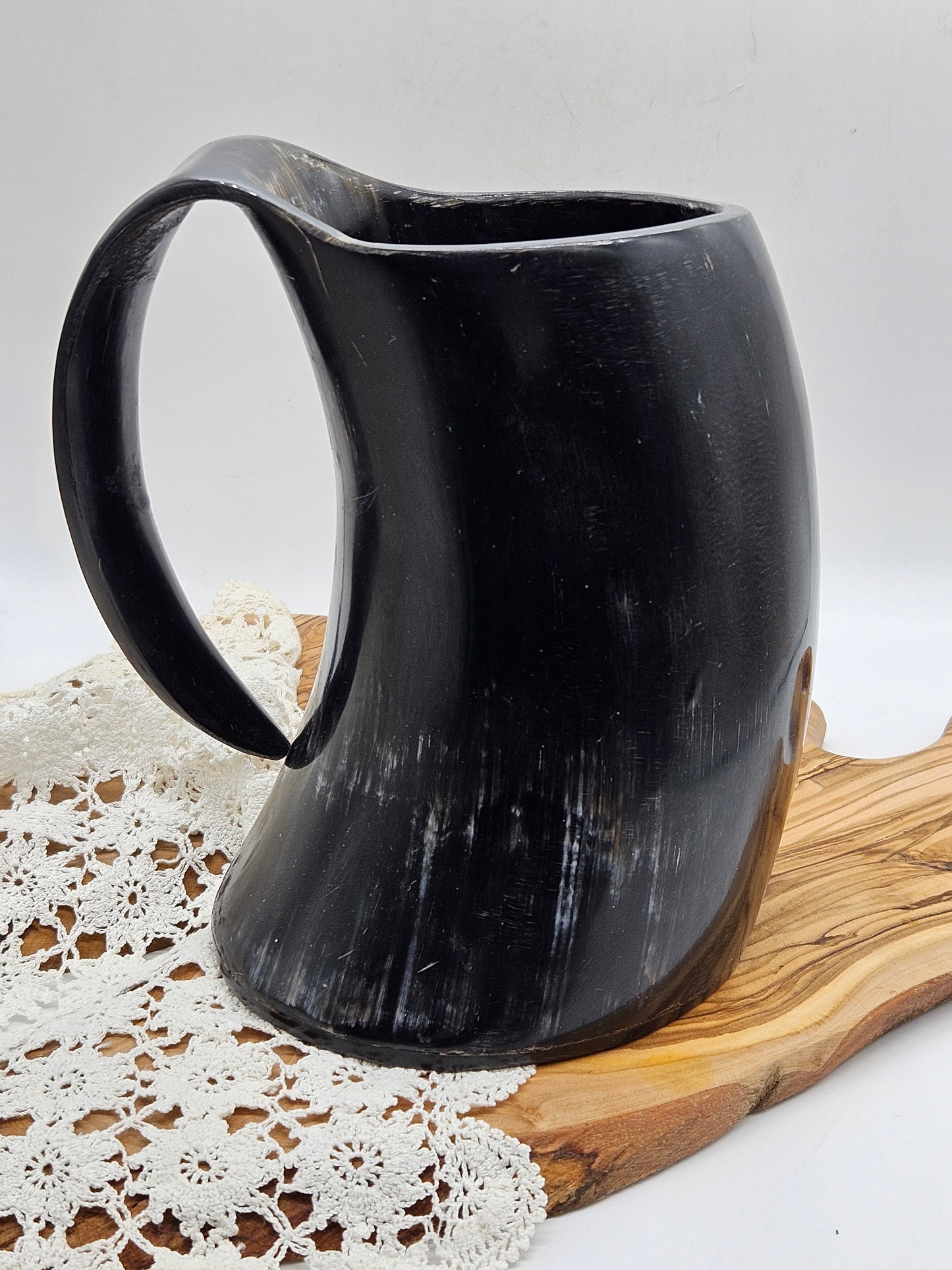 Huge 2 pints Vintage Horn Beer Tankard "Soul of Viking", Yorkshire