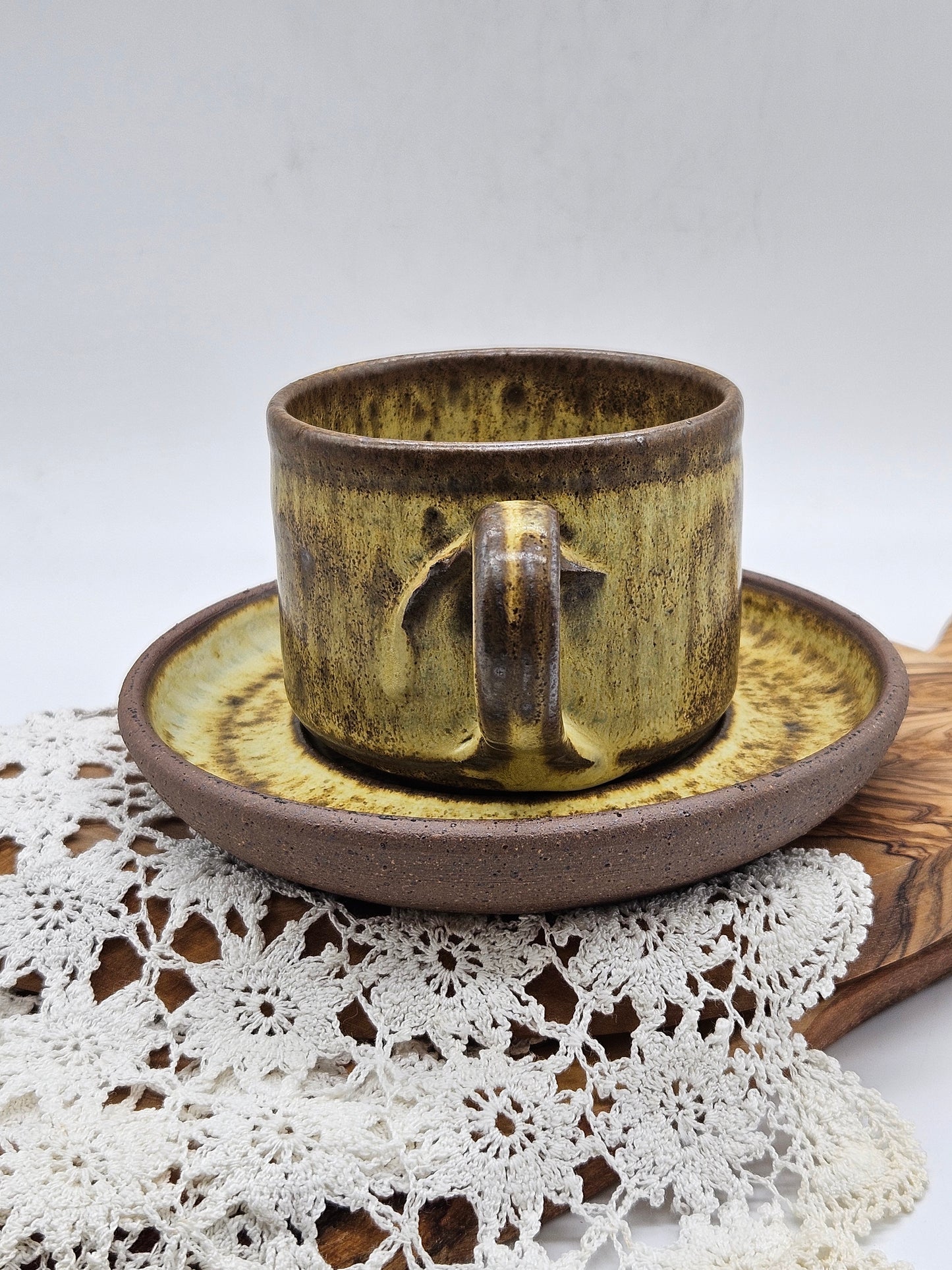 Studio Pottery Tea Cup and Saucer