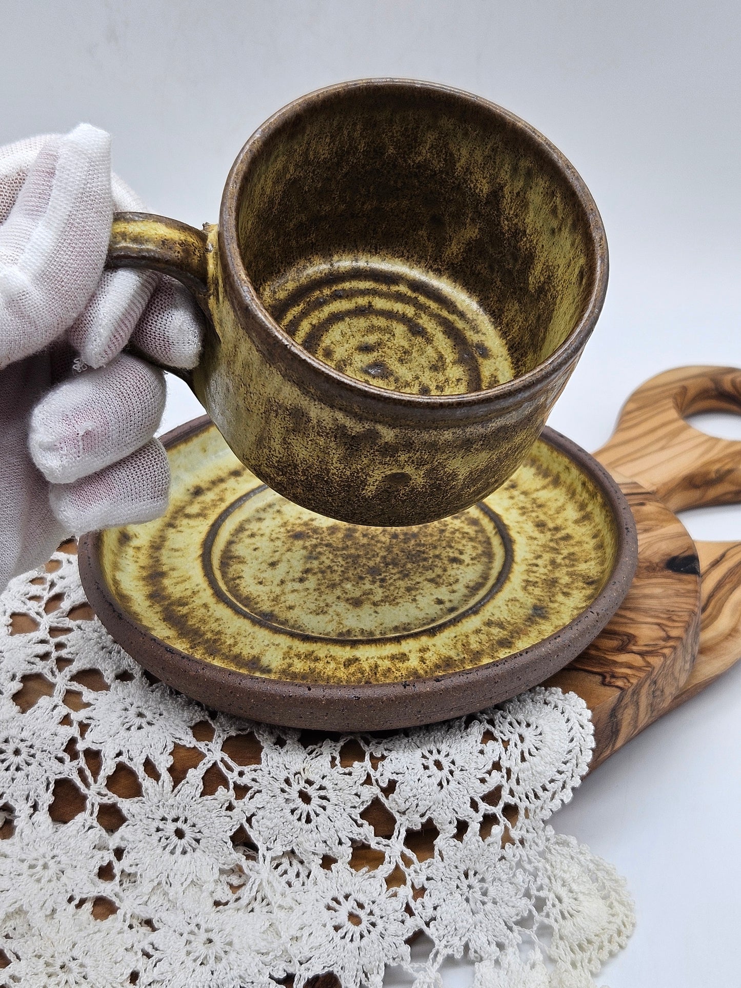 Studio Pottery Tea Cup and Saucer
