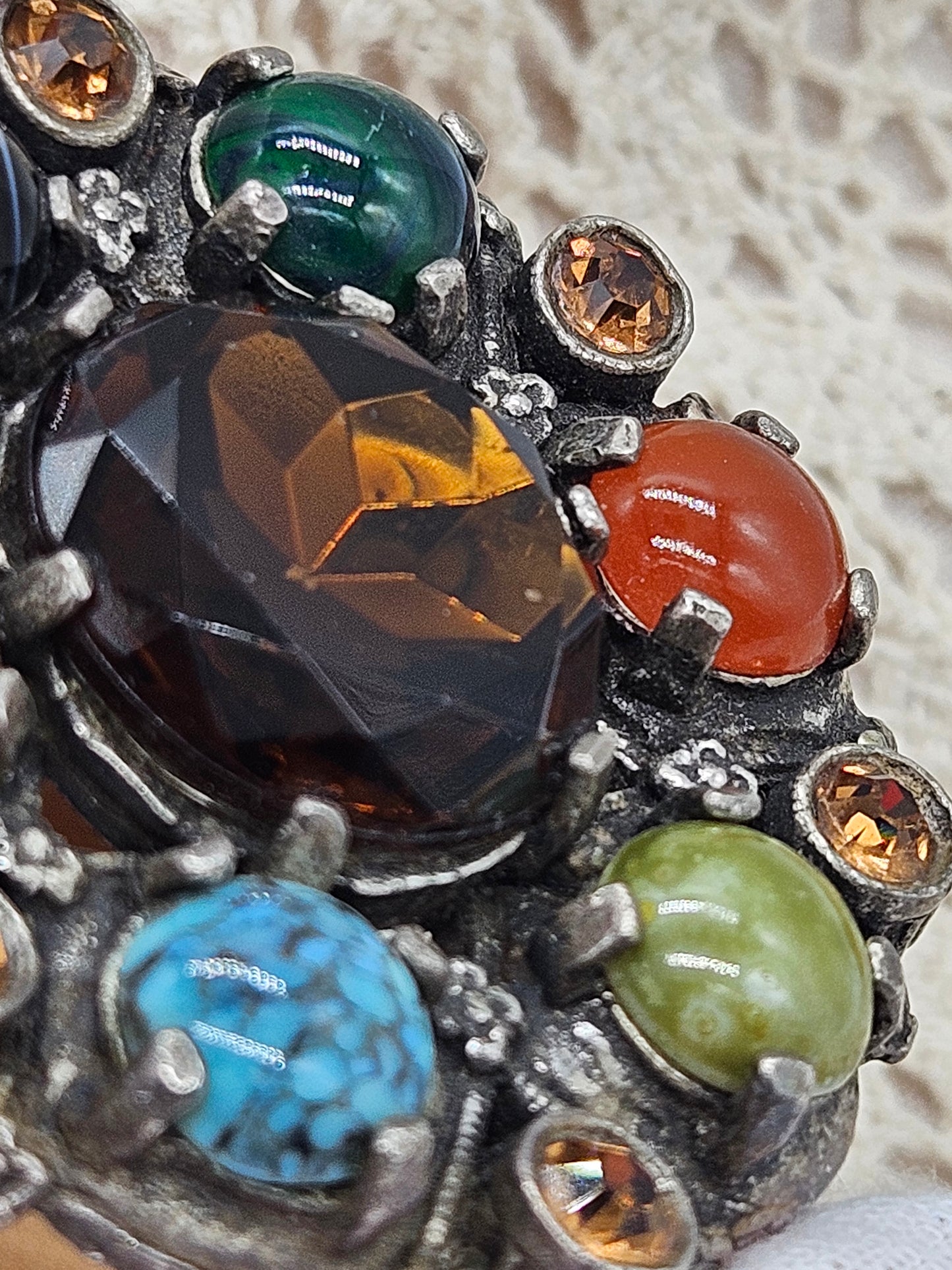 Vintage Large Scottish brooch with Scottish gemstones