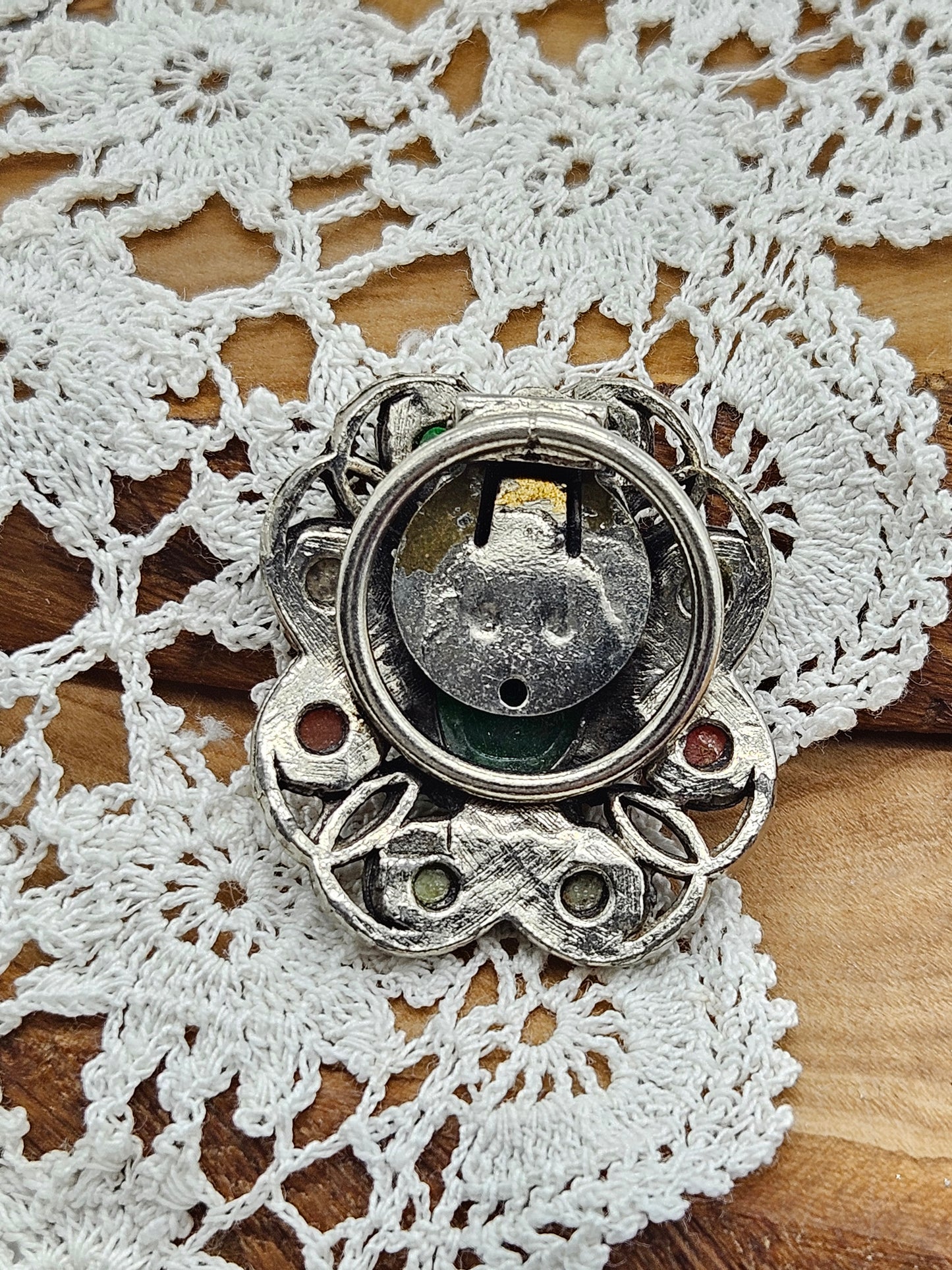 Vintage Scottish Scarf Clip with Gemstones