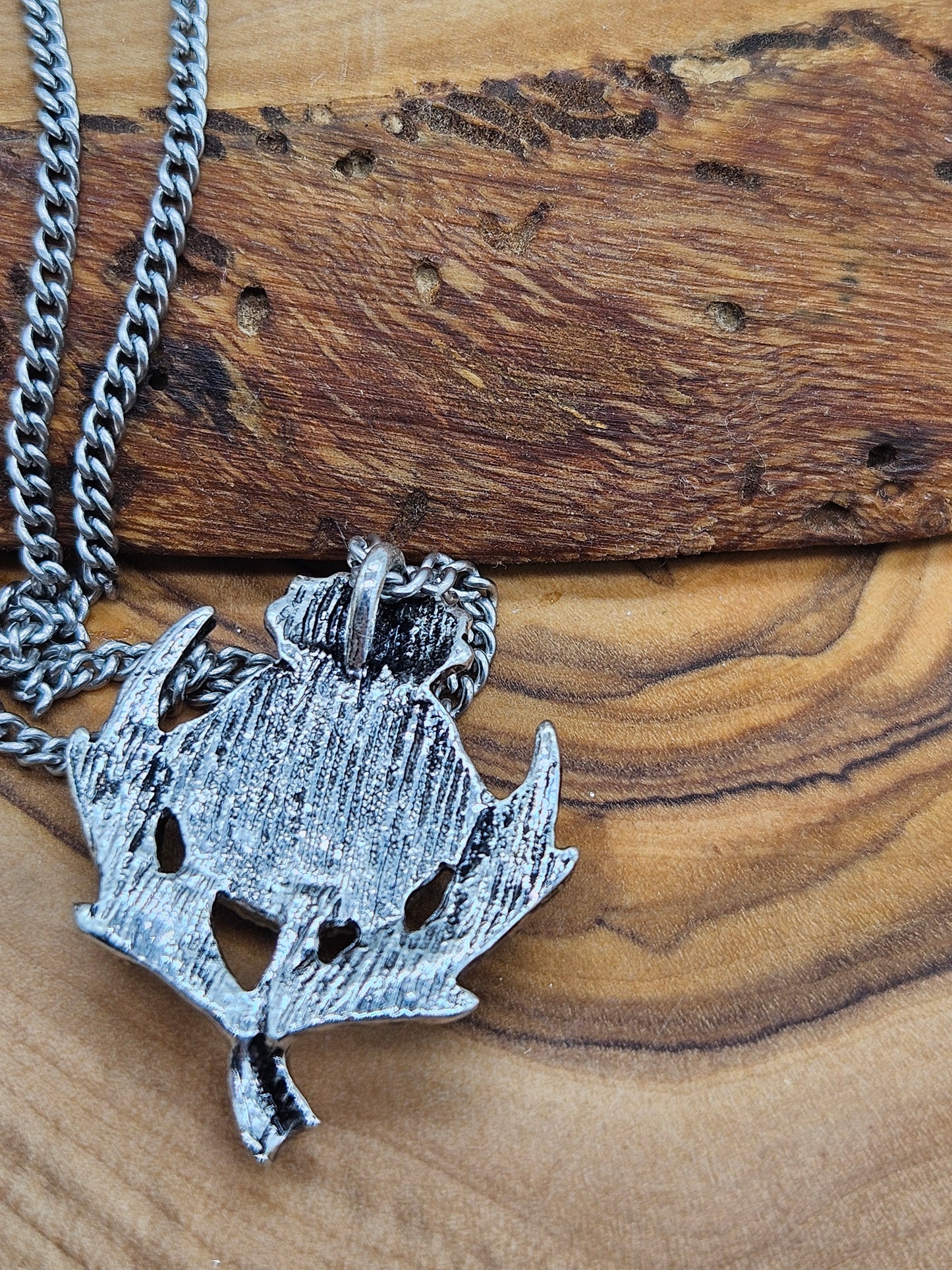 Vintage pendant Scottish Thistle with Violet Insert with Chain