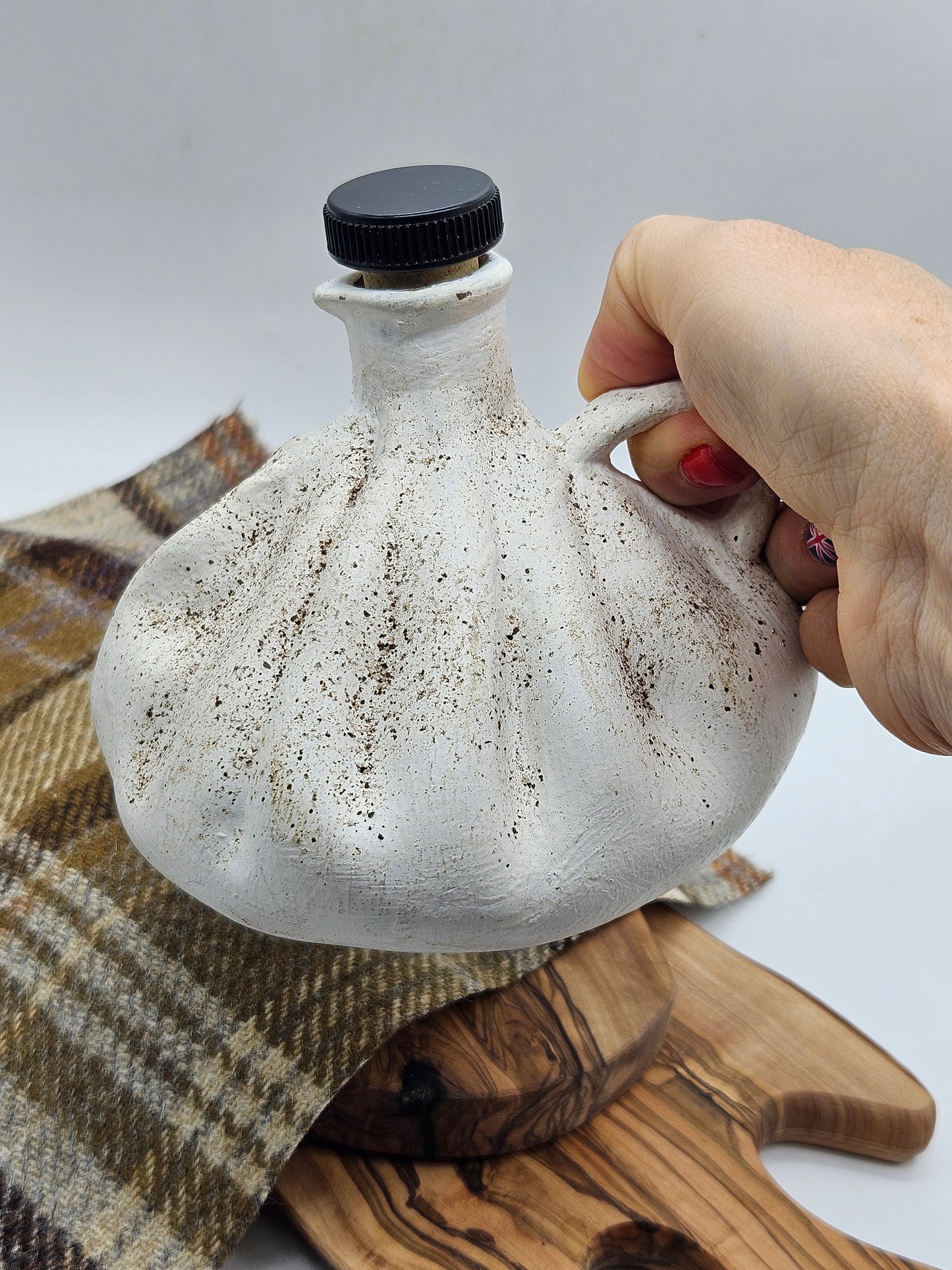 Vintage Medieval-style Studio Pottery Ceramic Bottle-Decanter