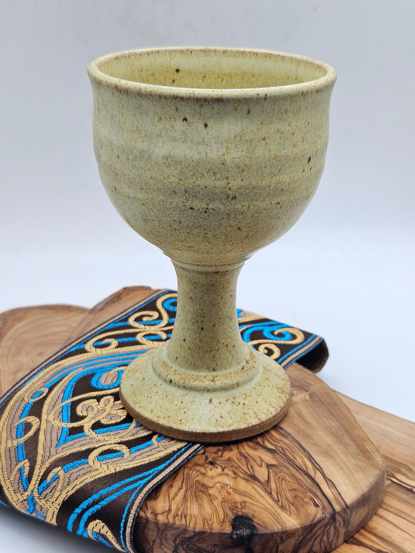 Vintage Studio Pottery Medieval Rustic-style Large Size Goblet