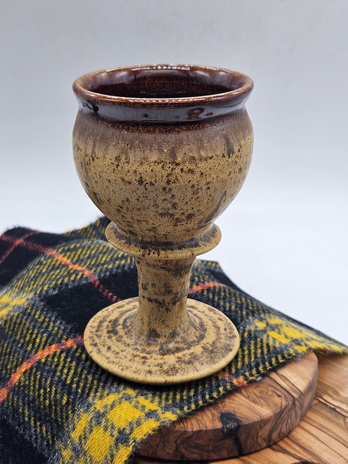 Vintage Studio Pottery Medium Size Goblet, Glossed finish inside