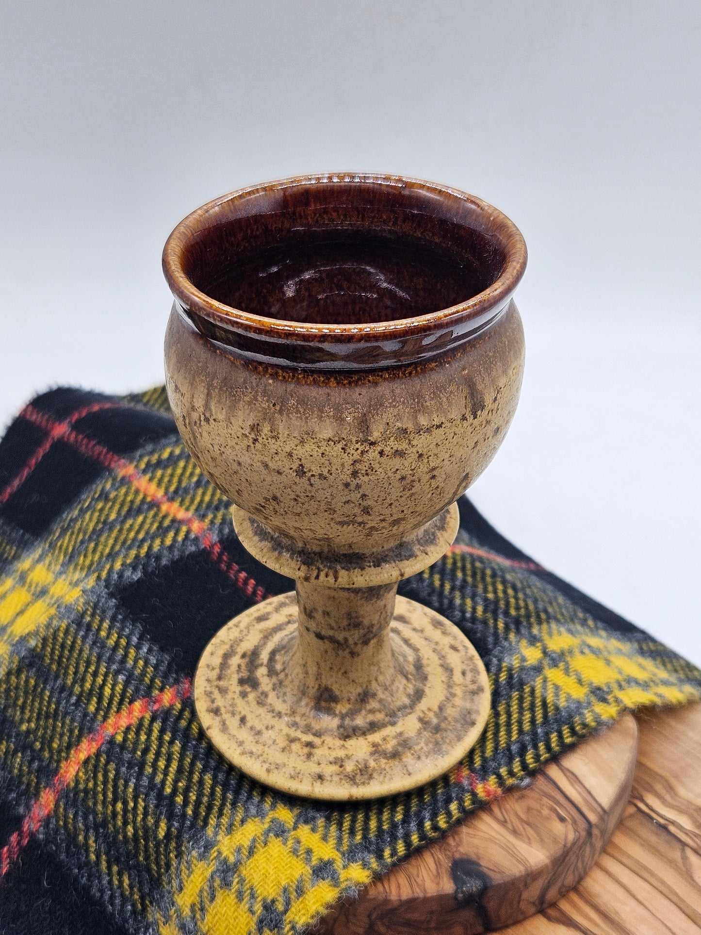 Vintage Studio Pottery Medium Size Goblet, Glossed finish inside