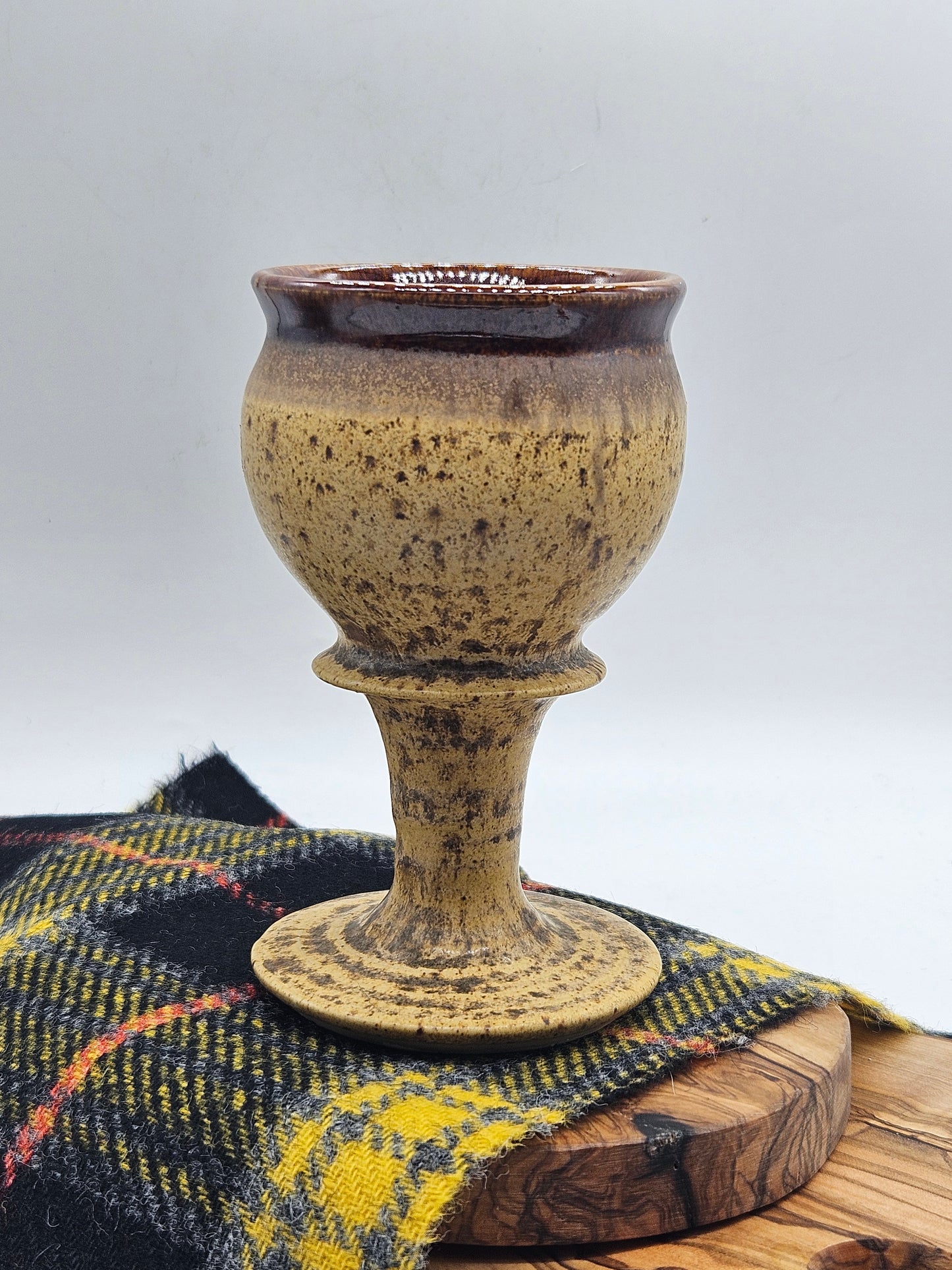 Vintage Studio Pottery Medium Size Goblet, Glossed finish inside