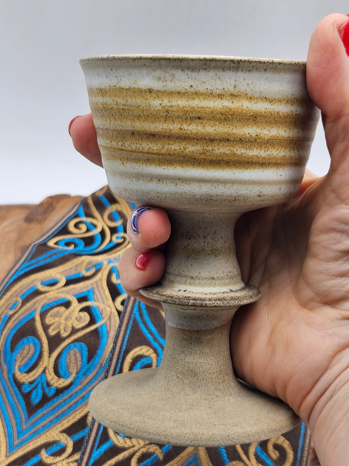 Vintage Studio Pottery Medium Size Rustic-style Goblet