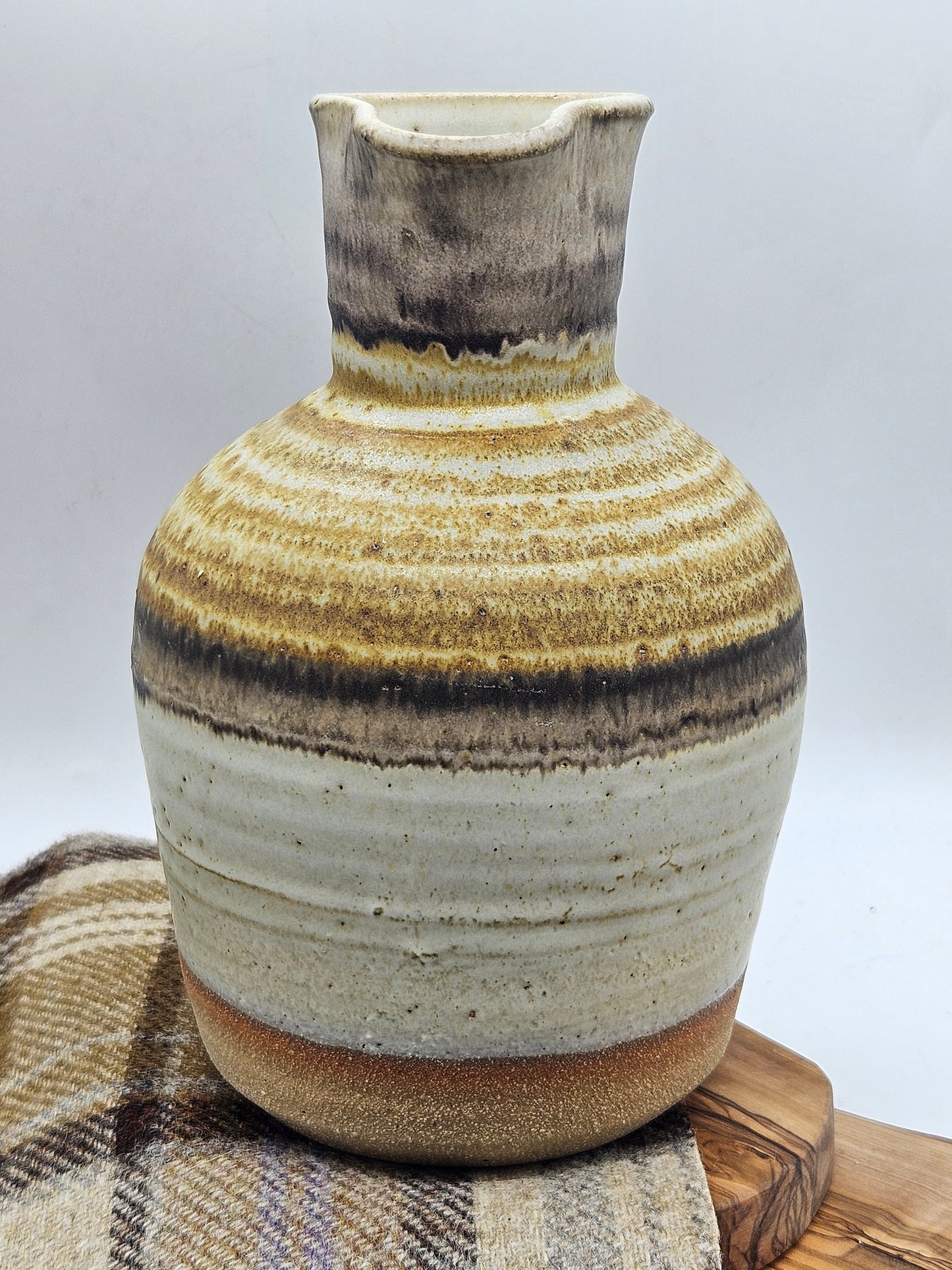 Vintage Large Medieval-style Studio Pottery Ceramic Bottle-Decanter