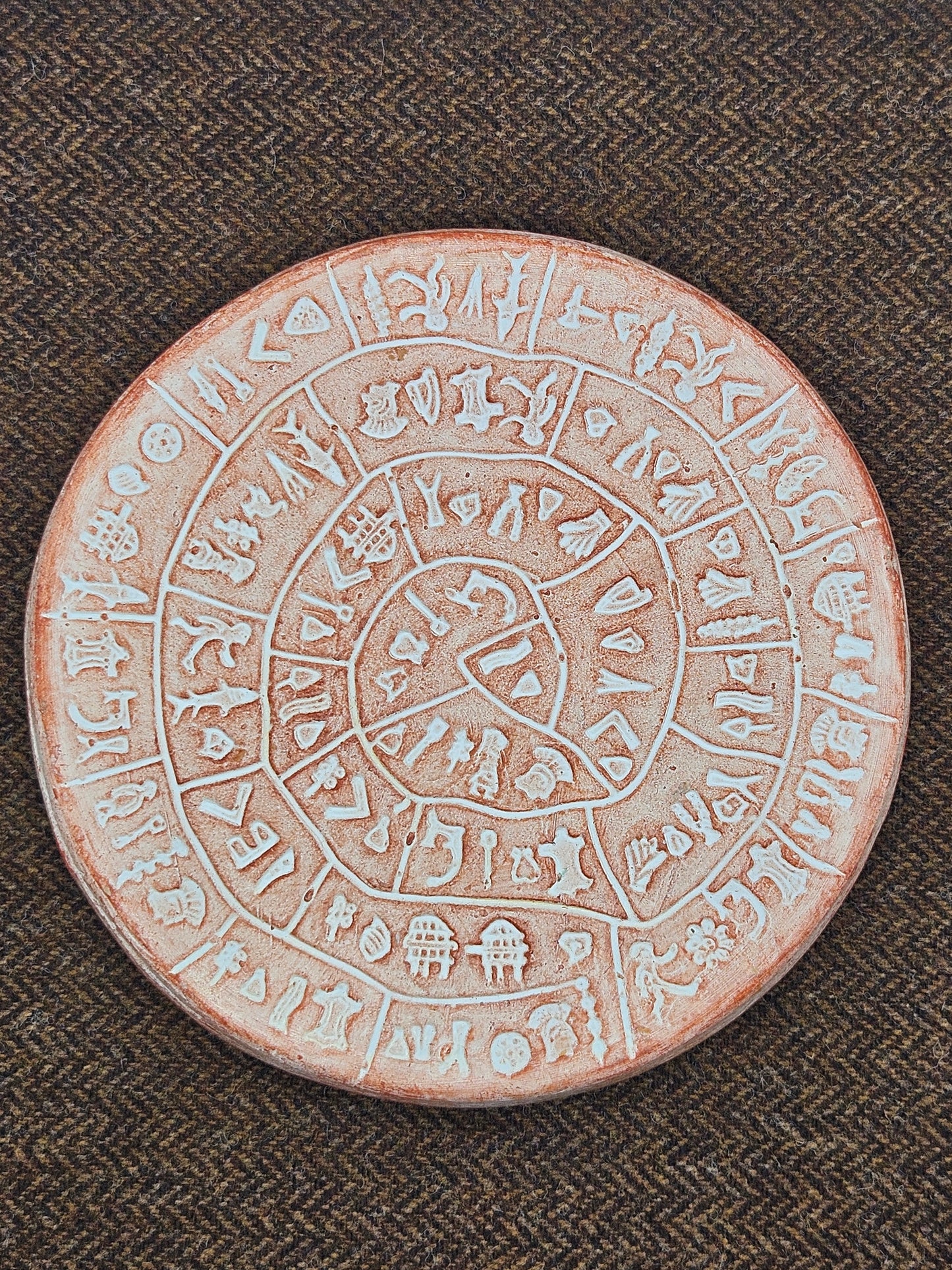Vintage Handmade Coaster Petroglifs