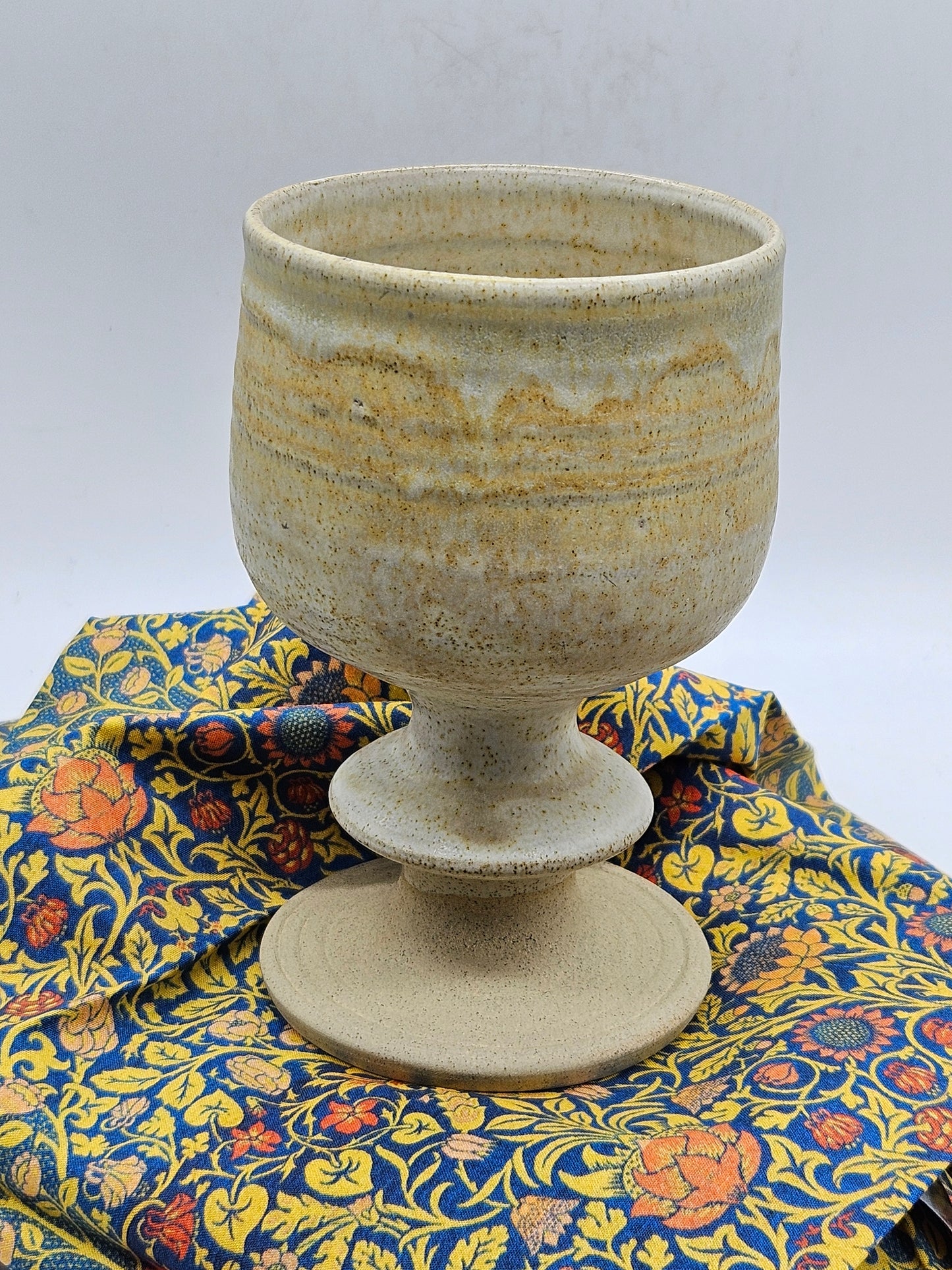 Vintage Studio Pottery Large Size Rustic-style Goblet, VGC
