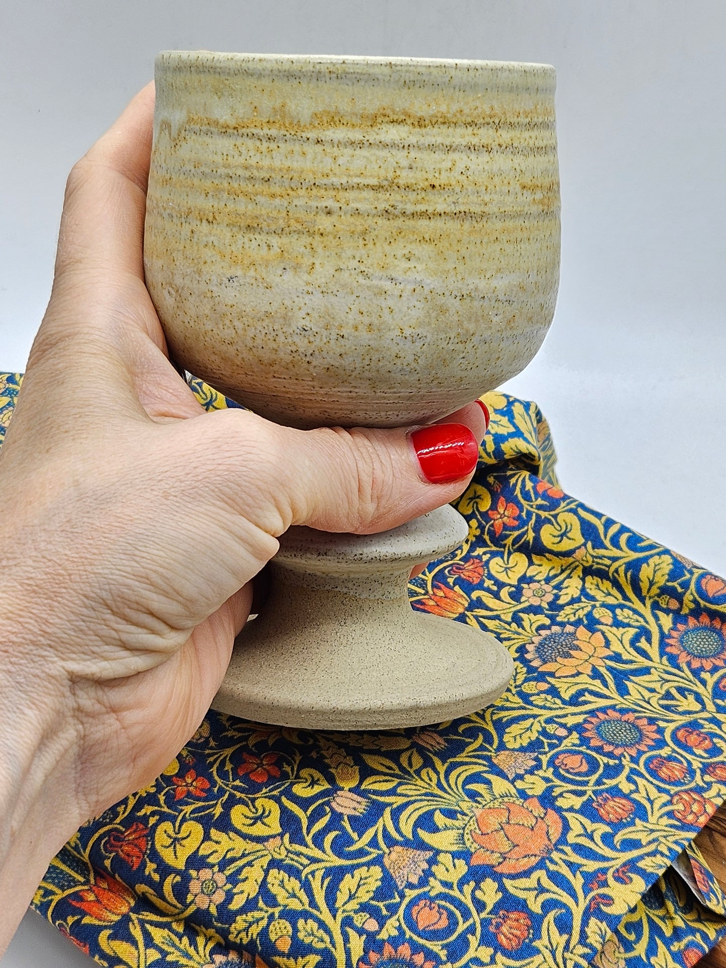 Vintage Studio Pottery Large Size Rustic-style Goblet, VGC