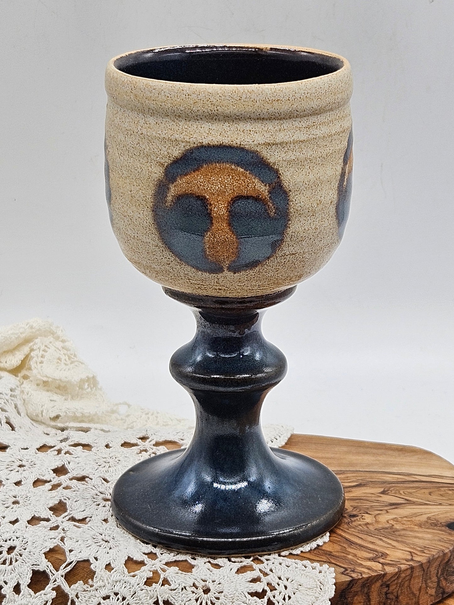 Vintage Studio Pottery Goblet Mushroom Magic, VGC