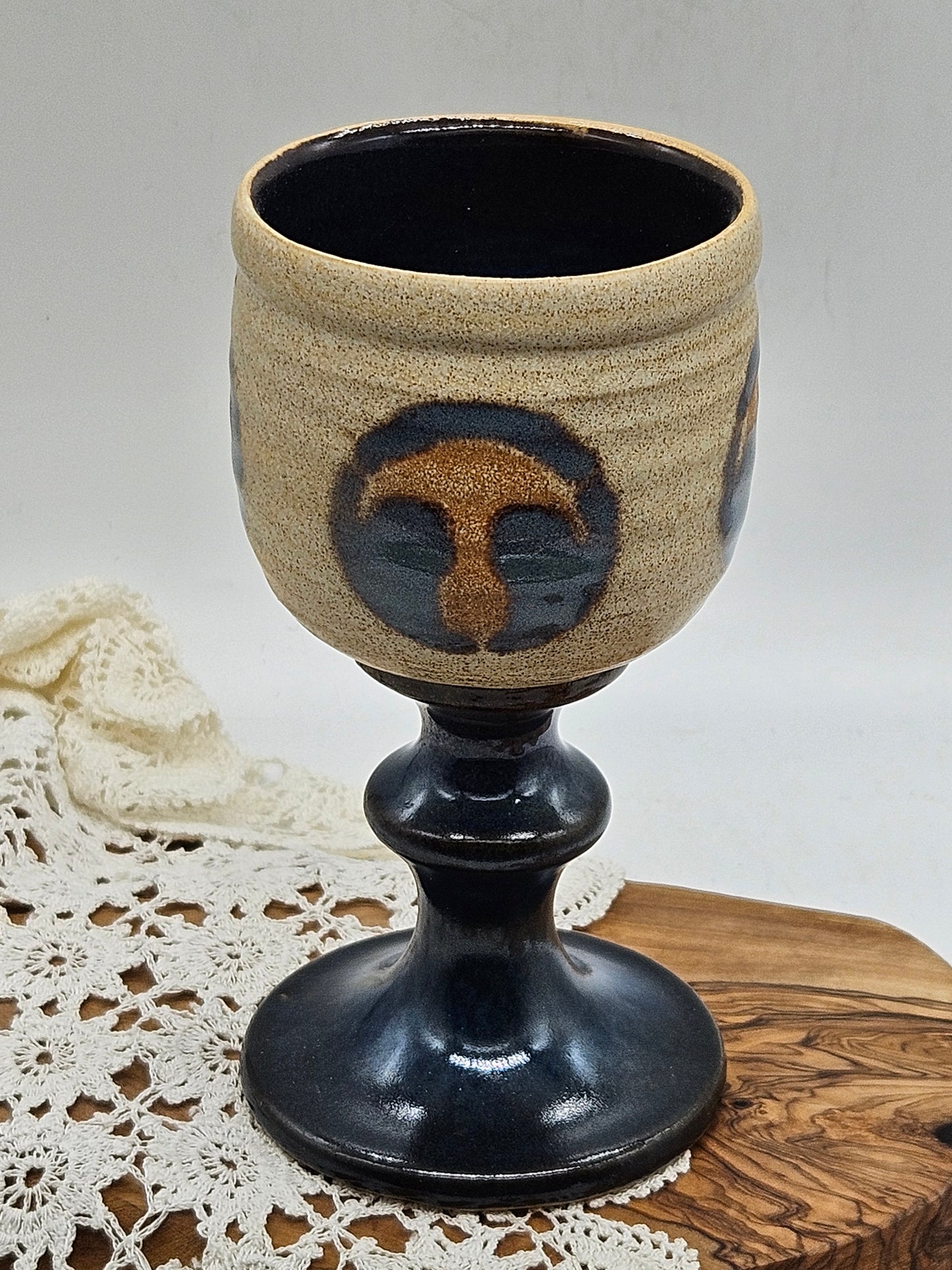 Vintage Studio Pottery Goblet Mushroom Magic, VGC