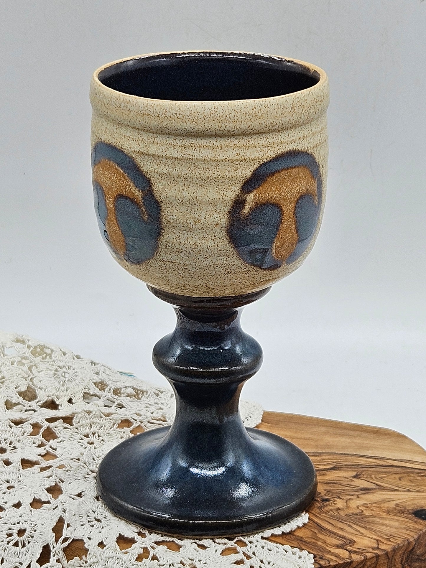 Vintage Studio Pottery Goblet Mushroom Magic, VGC