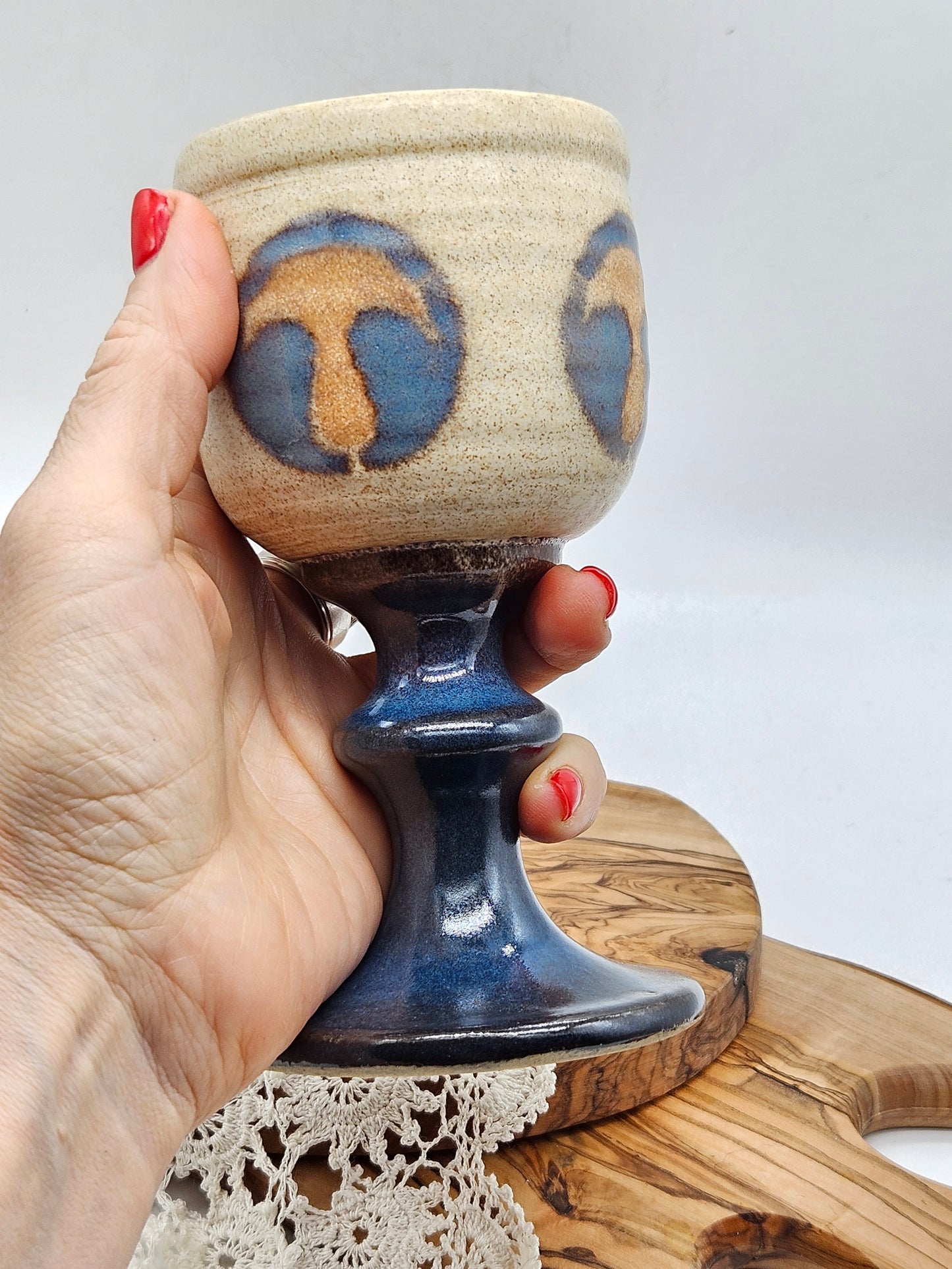 Vintage Studio Pottery Goblet Mushroom Magic, VGC