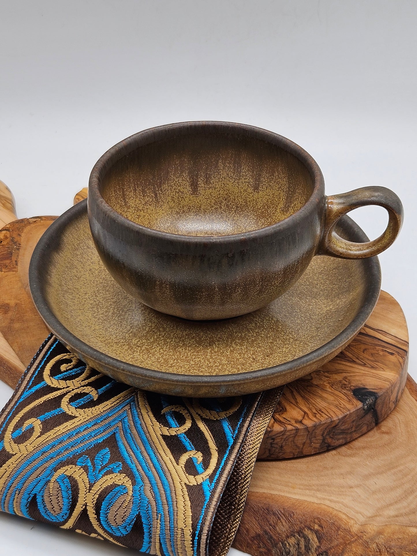 Vintage Denby Romany tea cup and saucer, VGC