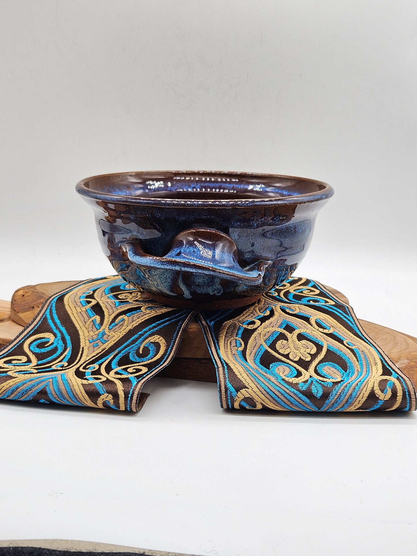 Vintage studio pottery Hand Thrown Soup Bowl, glazed