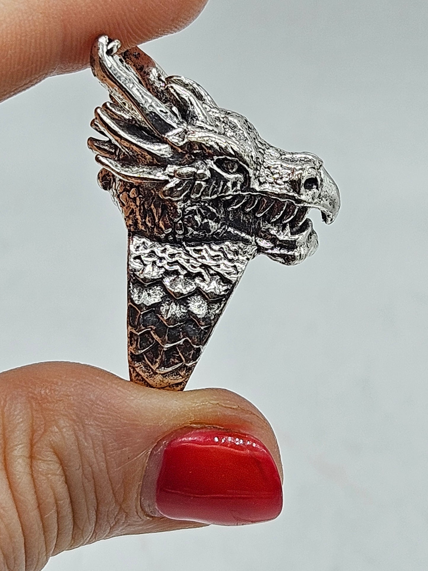 Beautifully detailed adjustable ring Dragon-snake Size 6 (L)